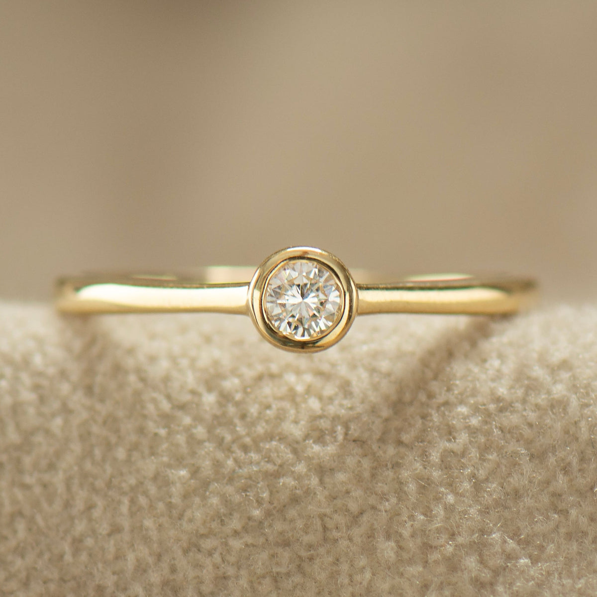 Round Diamond Bezel Ring