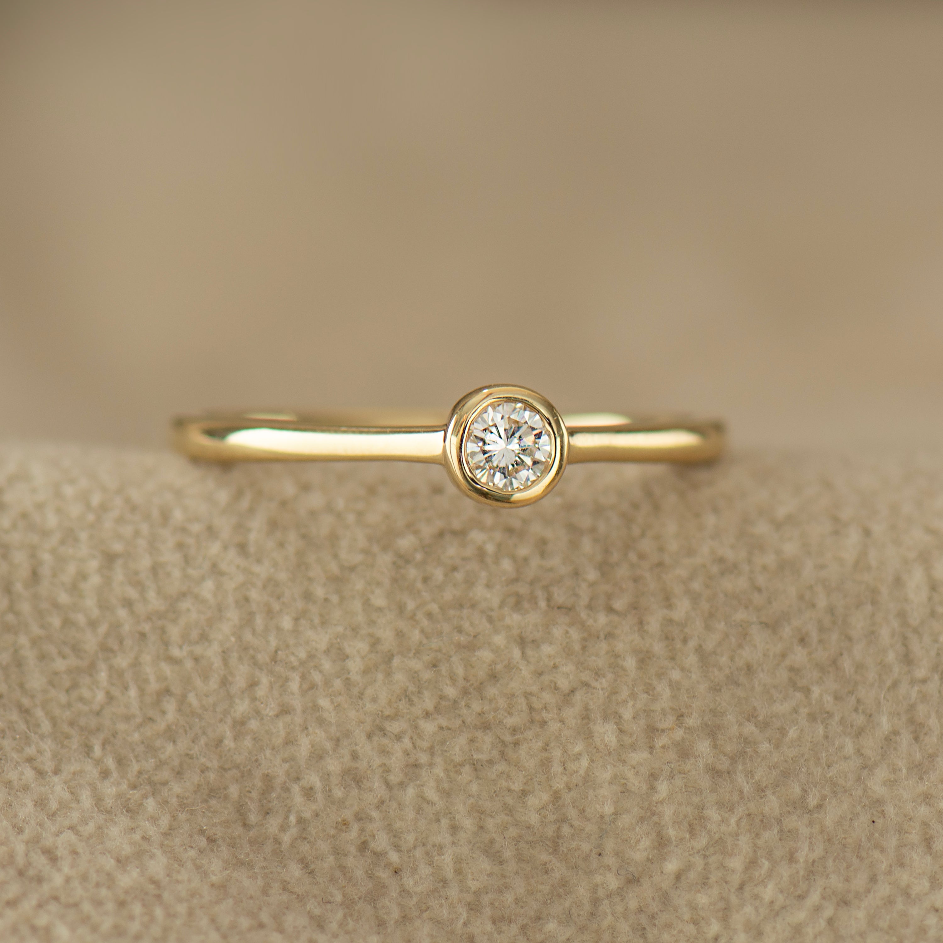 Round Diamond Bezel Ring