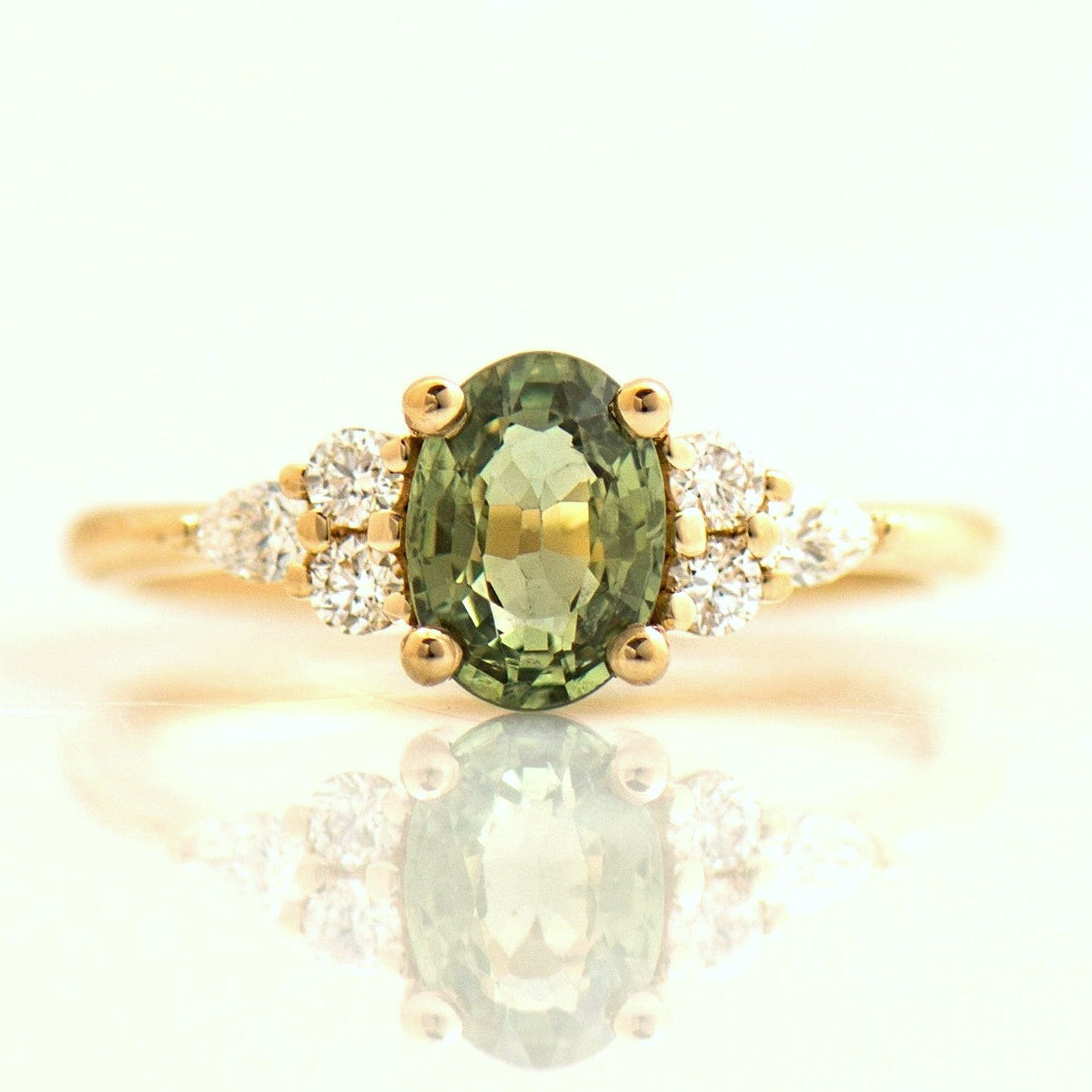 Green Sapphire Engagement Ring