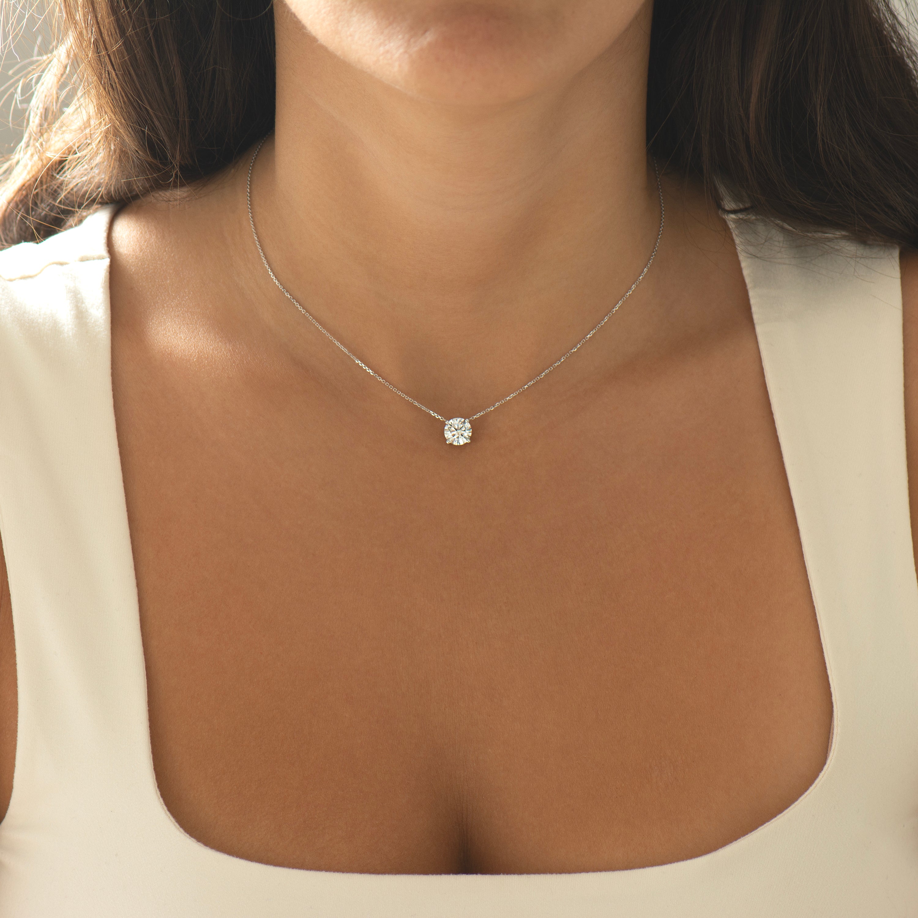 Floating Lab Diamond Necklace