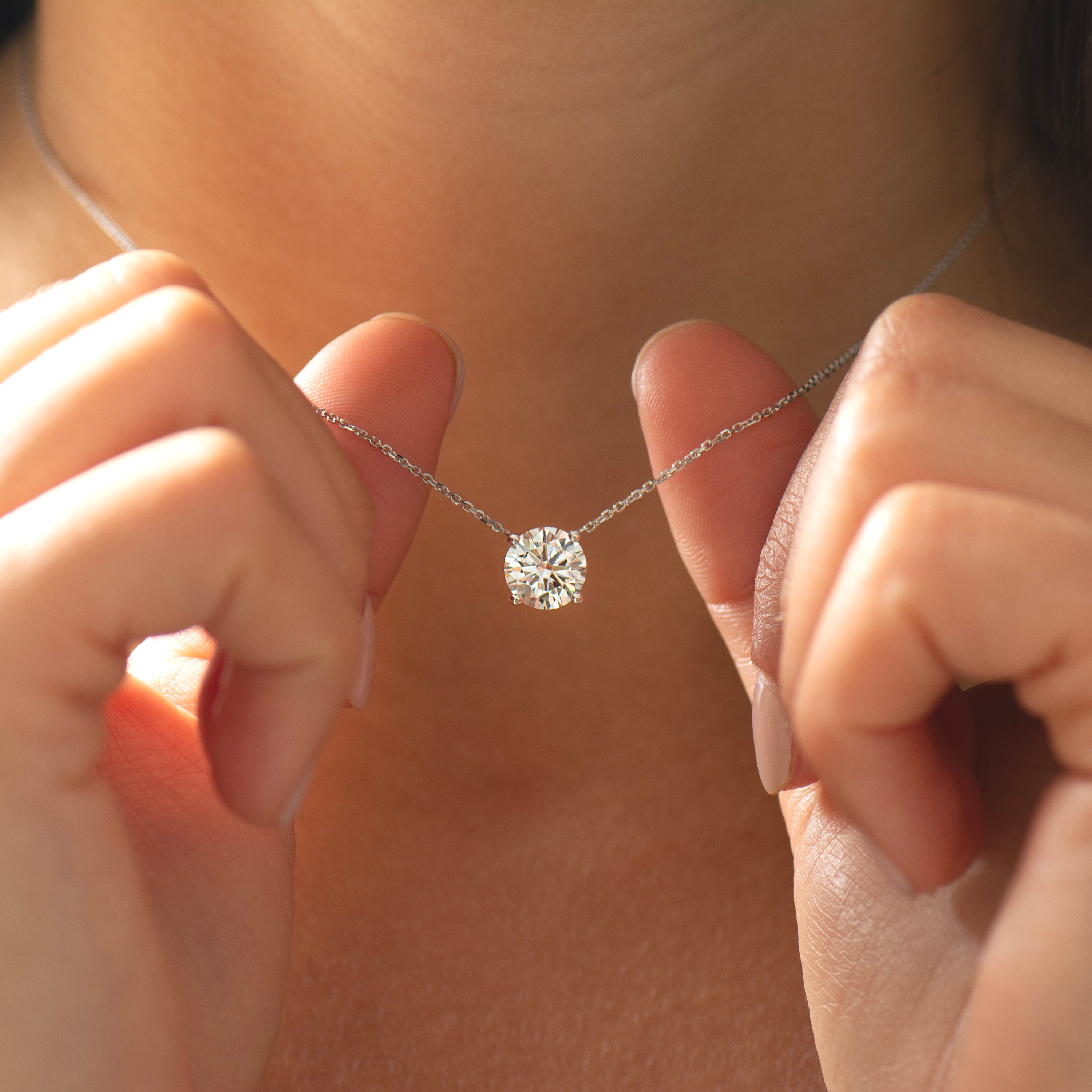Floating Lab Diamond Necklace