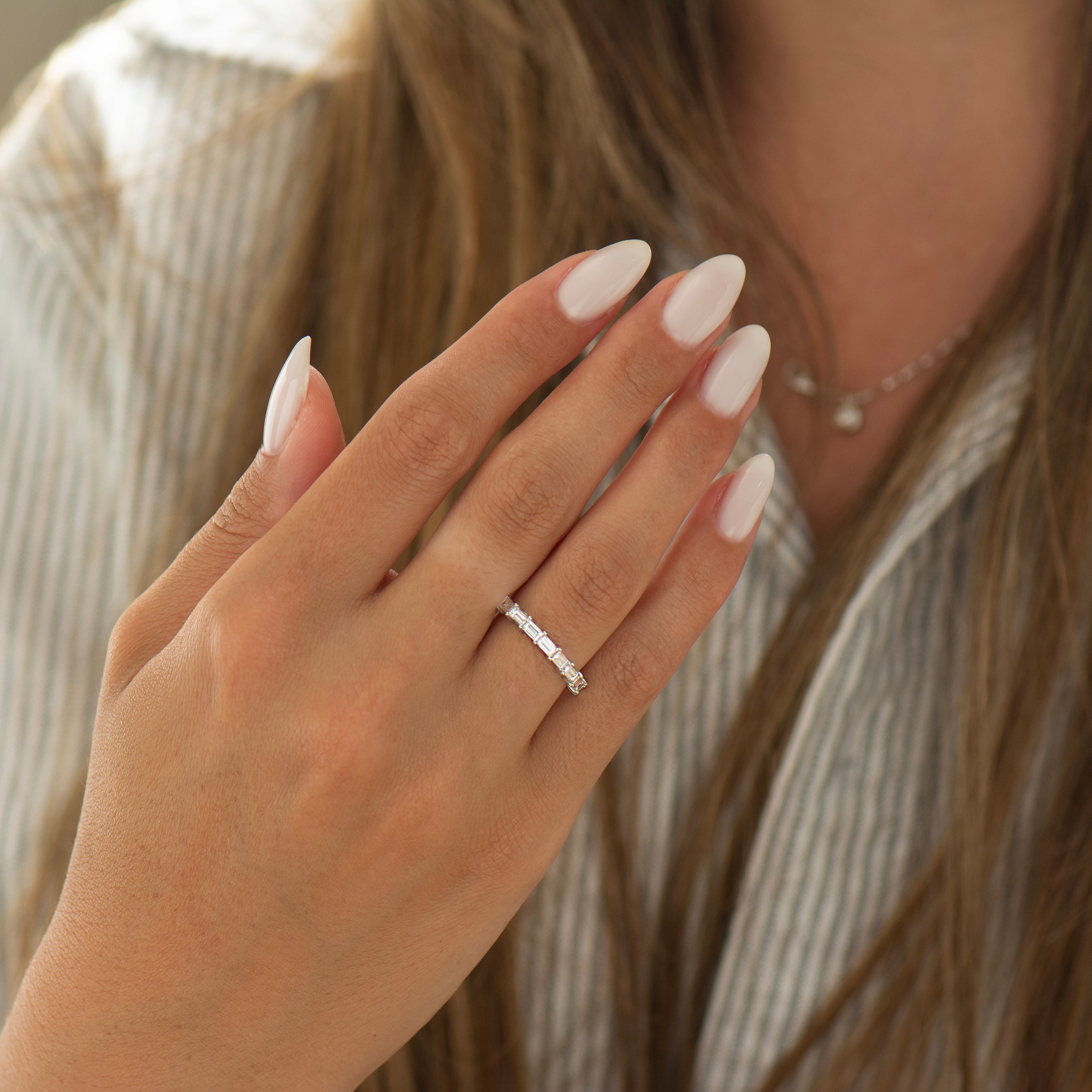 Baguette Diamonds Half Eternity Band