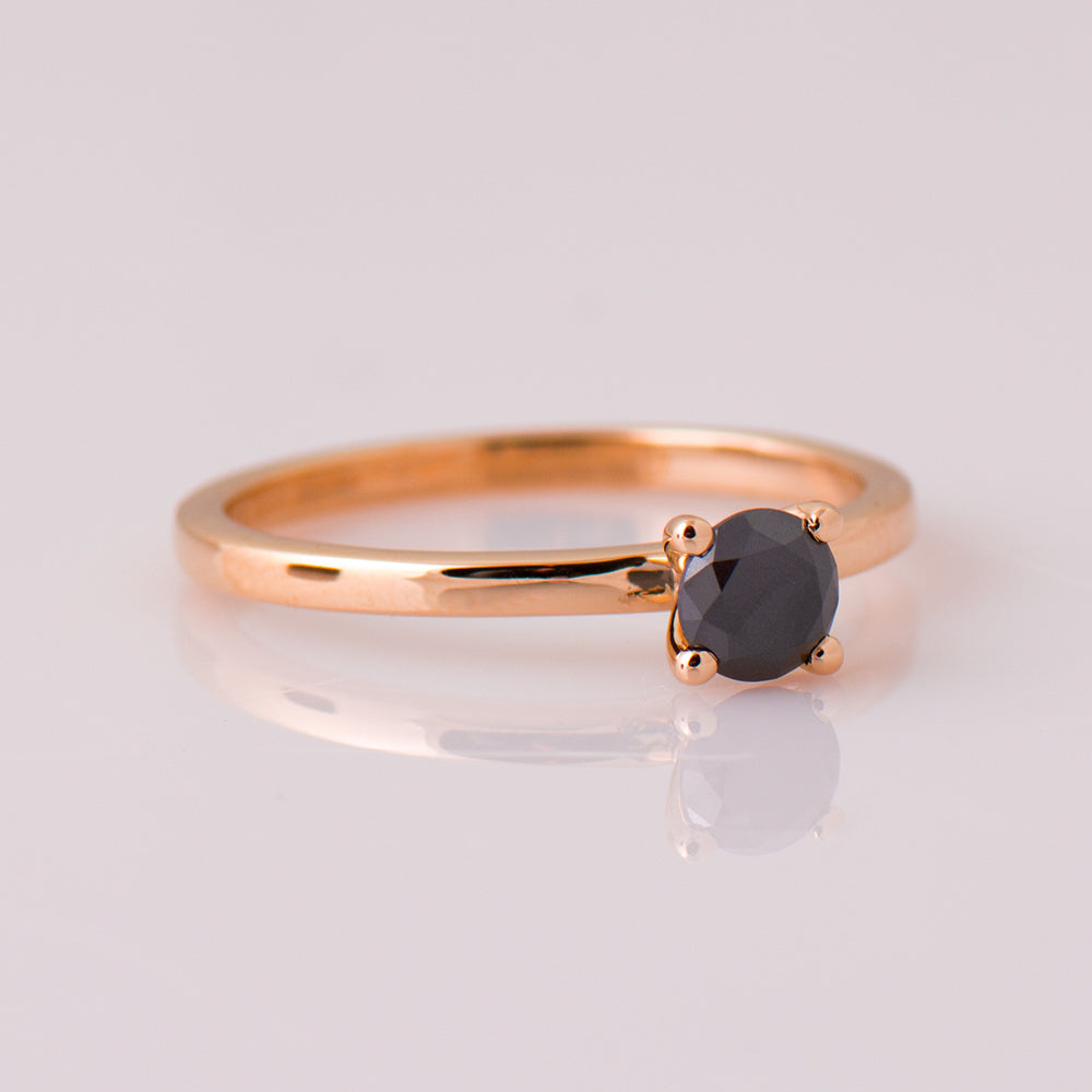 Simple 0.5ct Black Diamond Ring