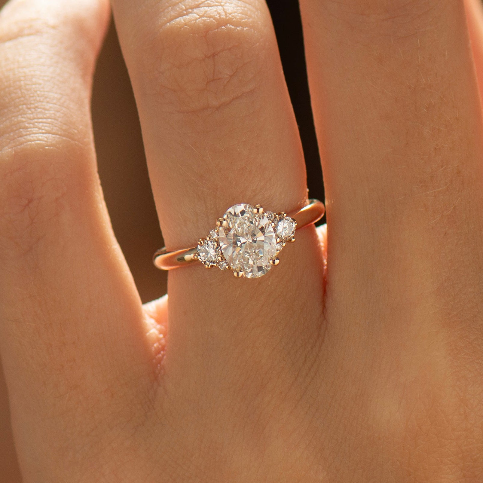Luxury Oval Lab Diamond Engagement Ring