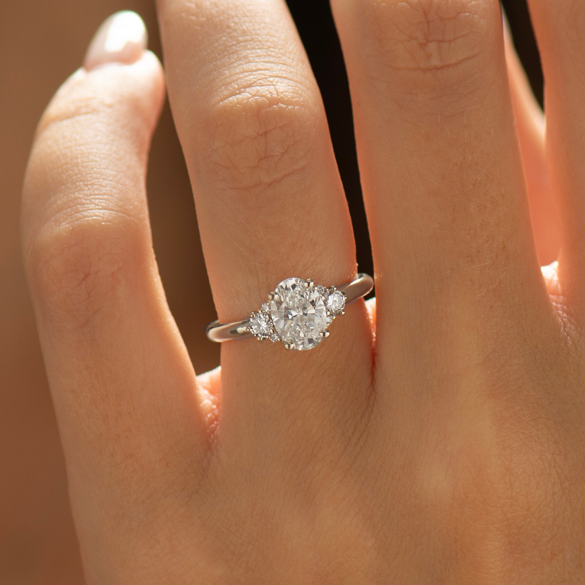 Luxury Oval Lab Diamond Engagement Ring