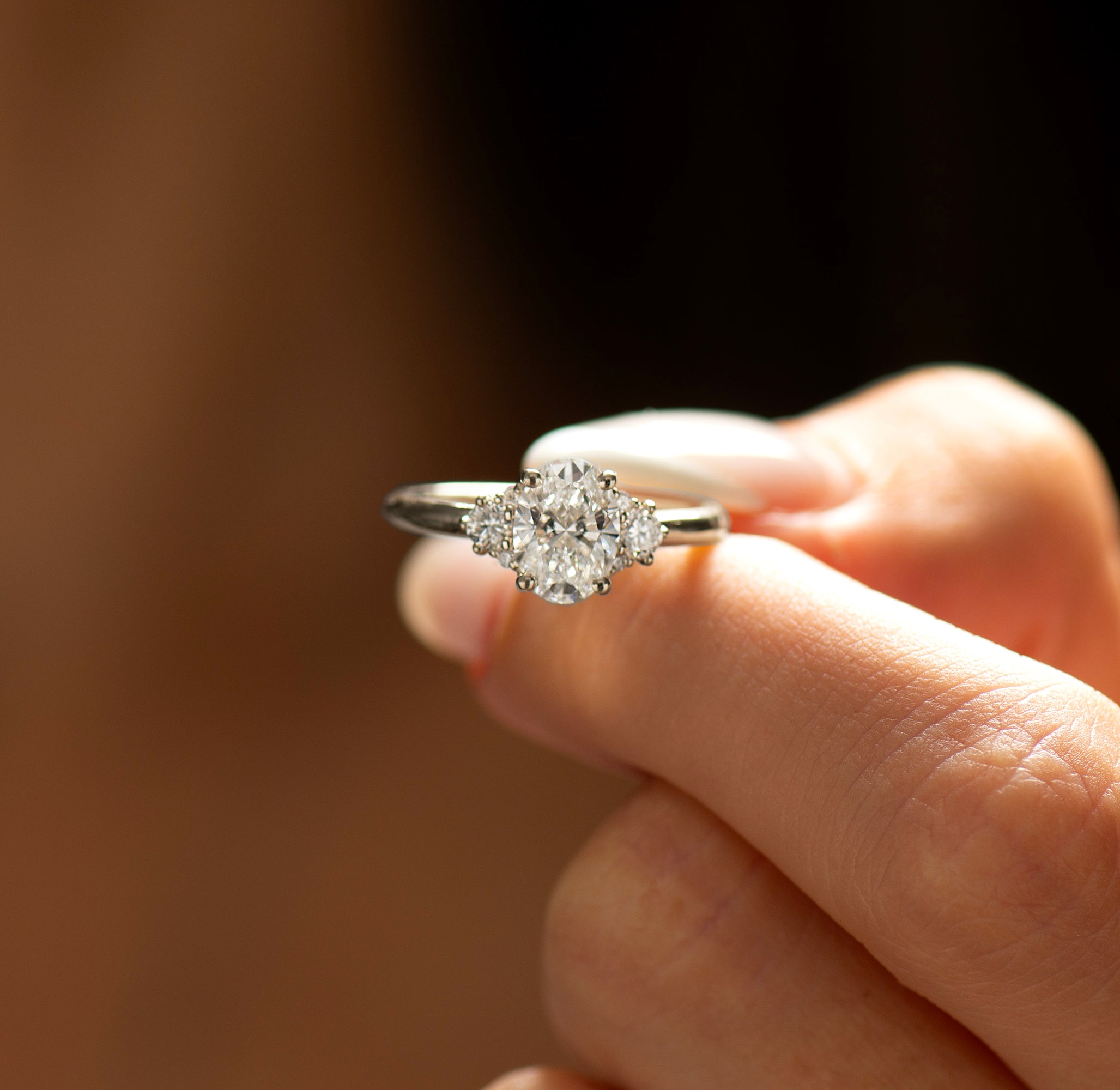 Luxury Oval Lab Diamond Engagement Ring