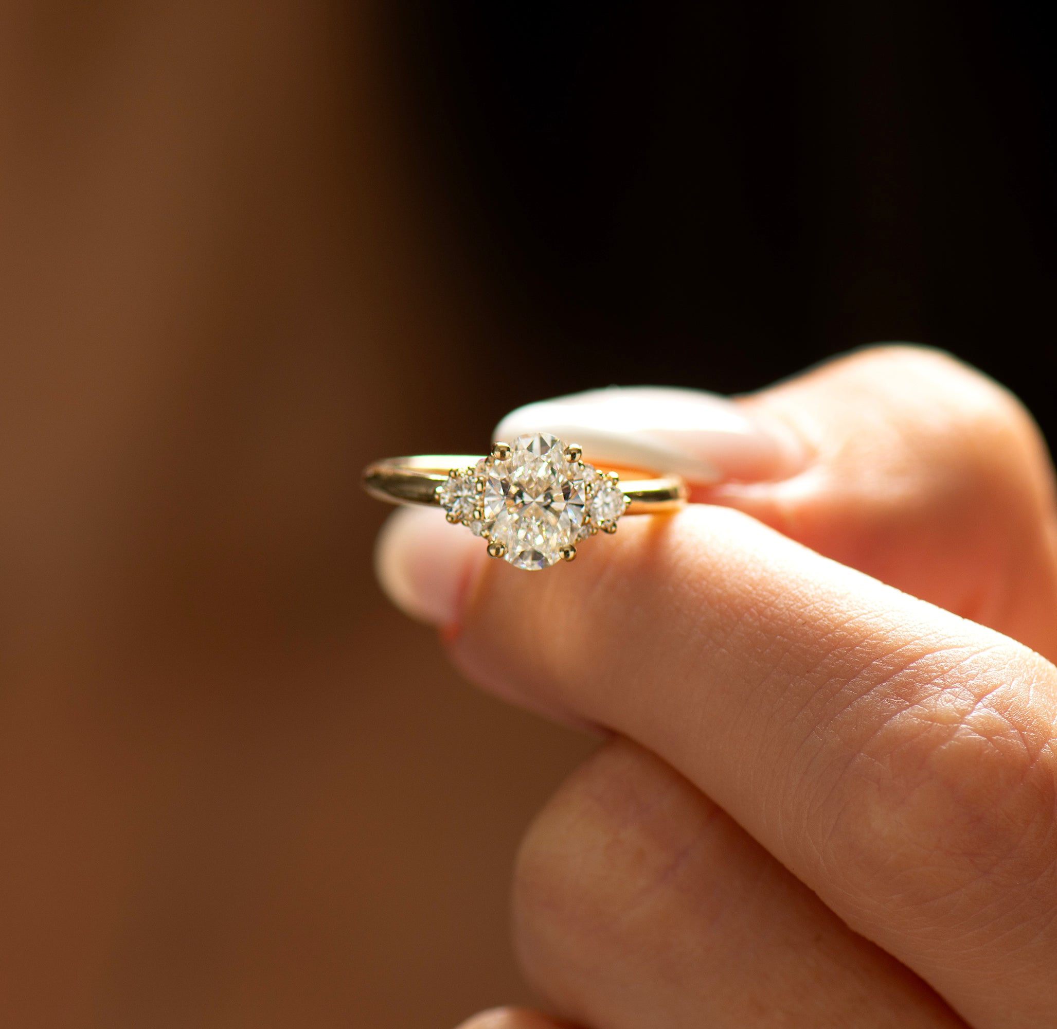 Luxury Oval Lab Diamond Engagement Ring