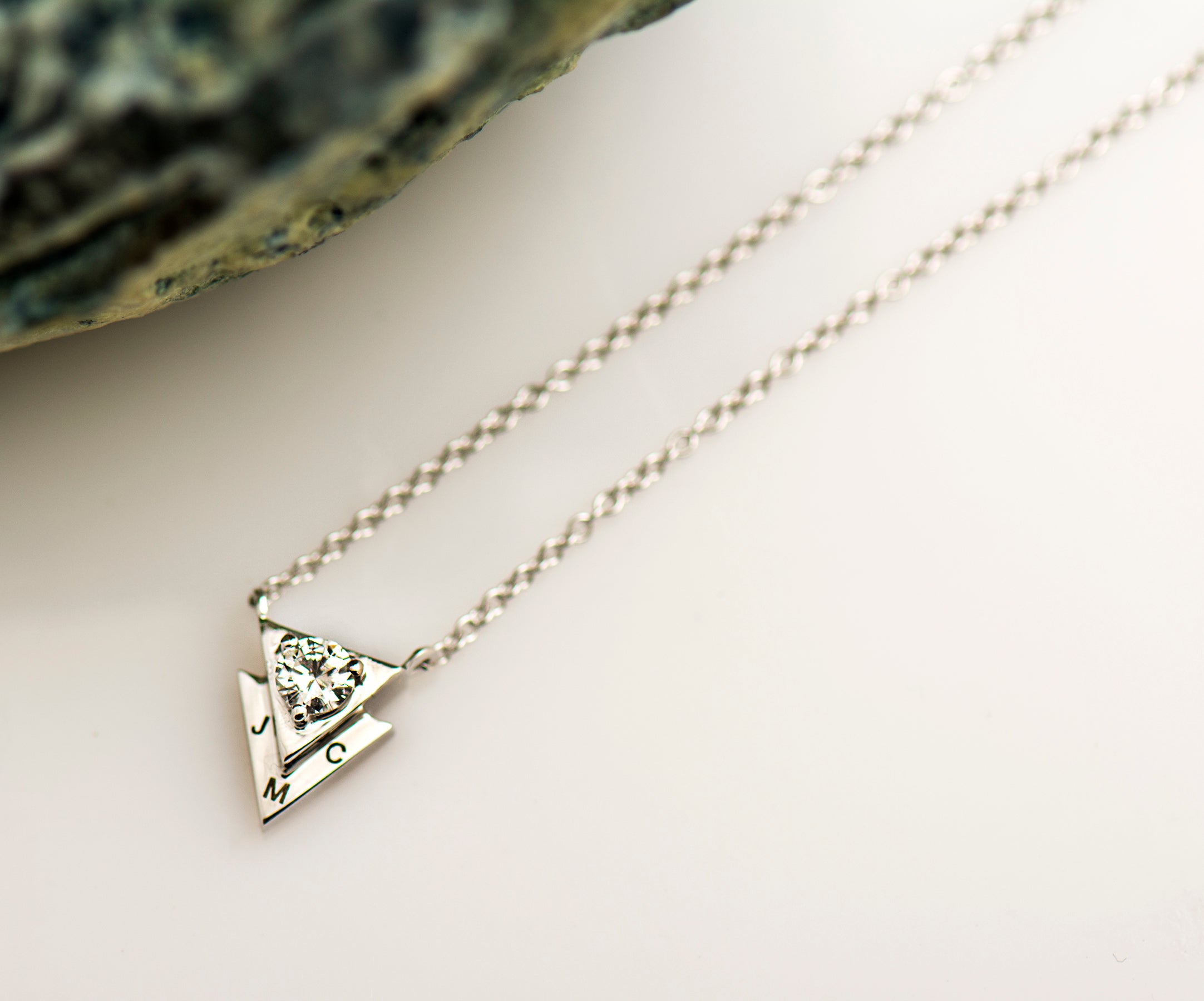 Dainty Triangle Diamond Necklace