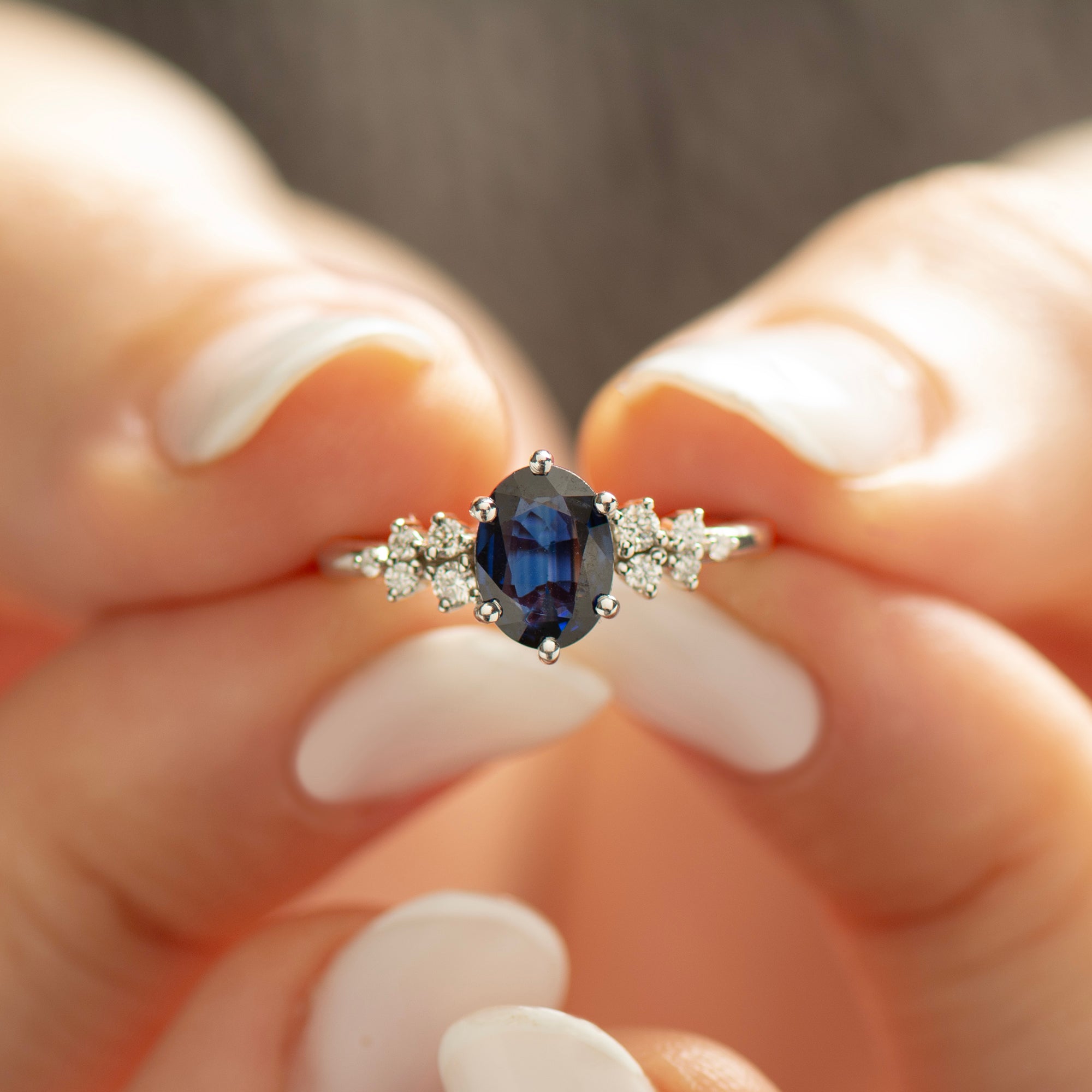 Blue Sapphire Engagement Ring - Main Image