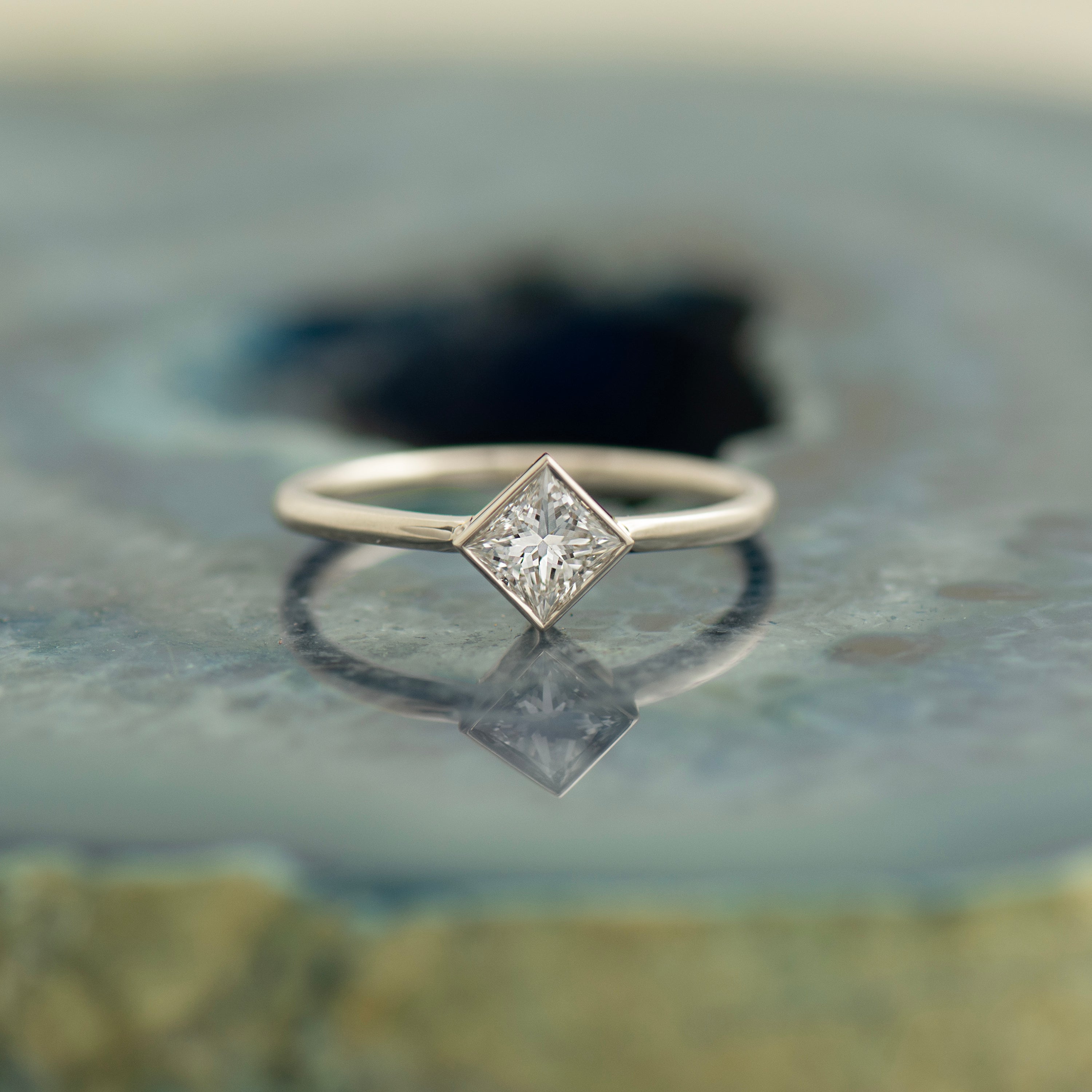 Elegant Princess Cut Diamond Ring