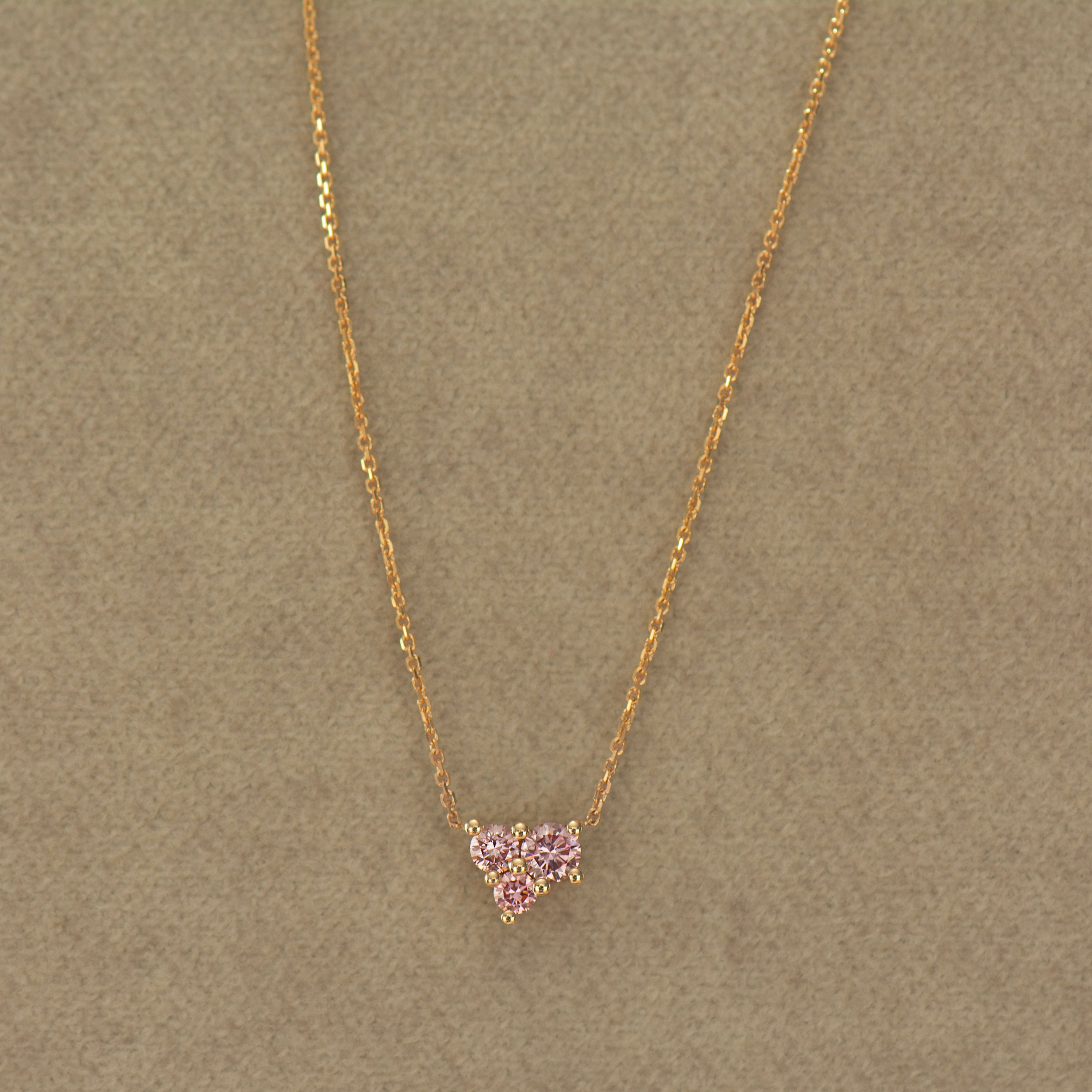Pink Lab Diamonds Heart Necklace