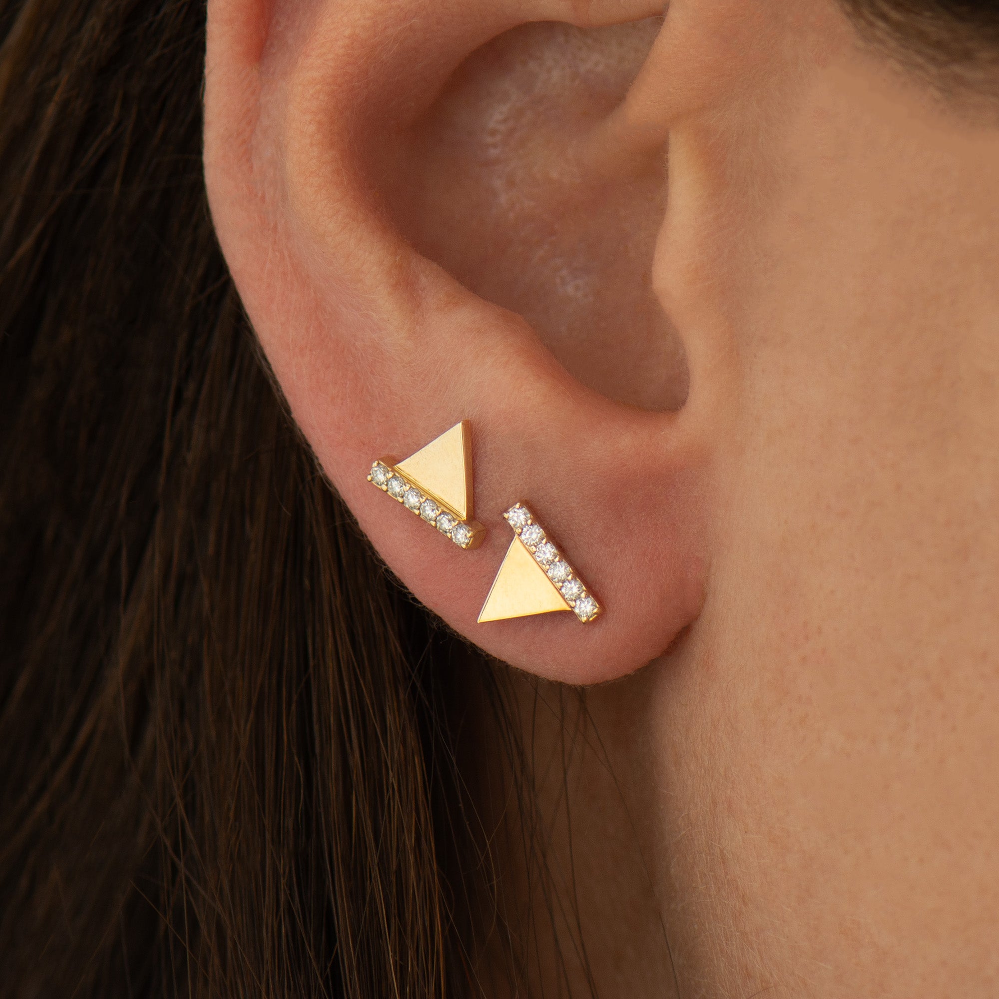Triangle Gold Earrings