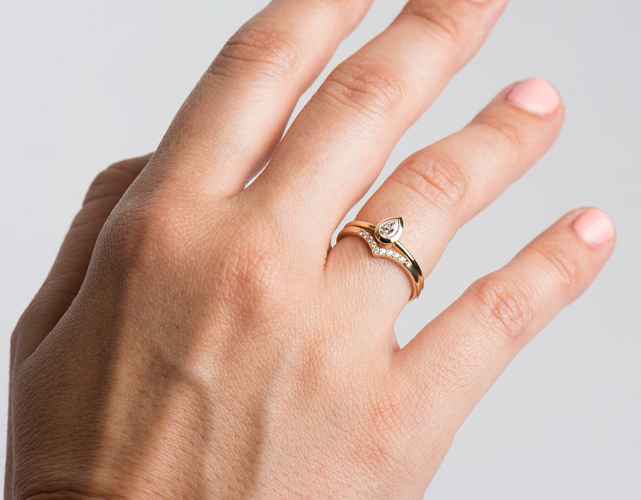 Pear Cut Diamond Ring Set