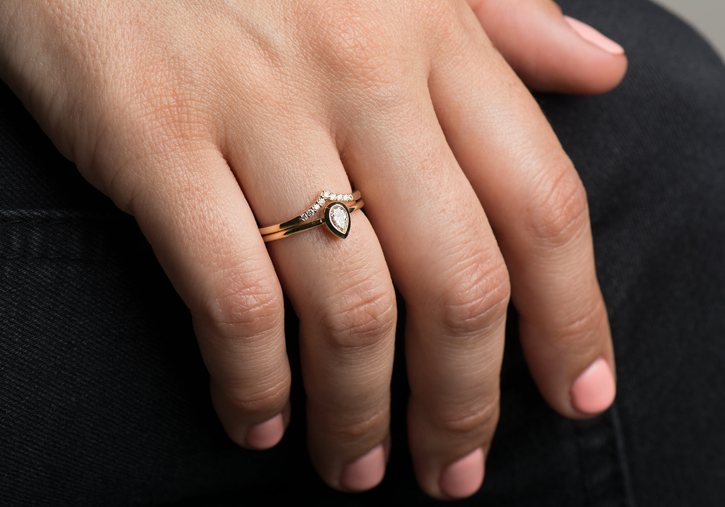 Pear Cut Diamond Ring Set
