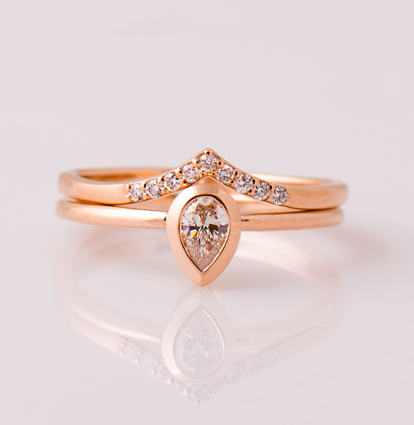 Pear Cut Diamond Ring Set