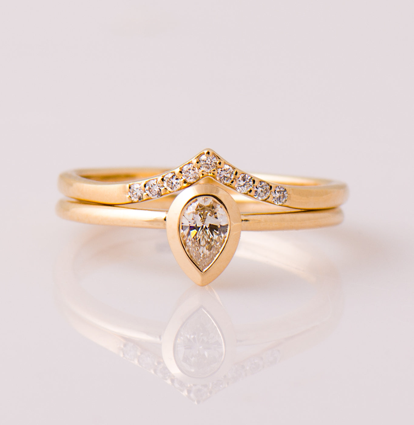 Pear Cut Diamond Ring Set