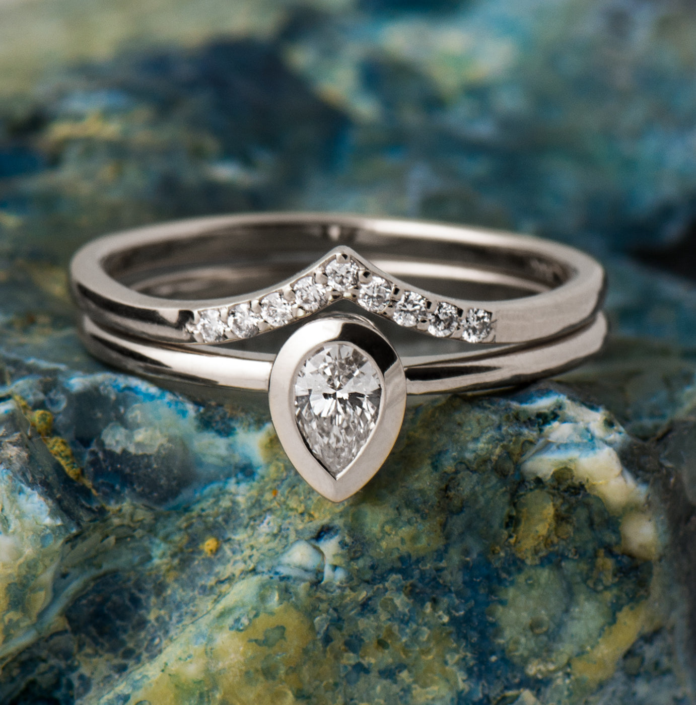 Pear Cut Diamond Ring Set