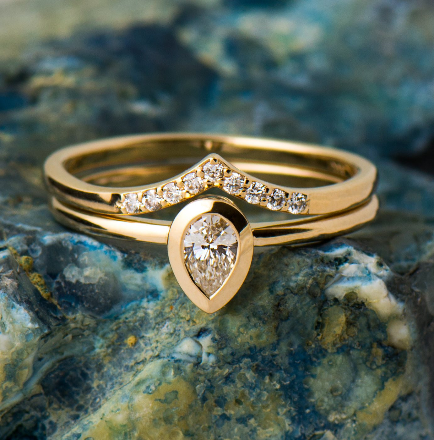 Pear Cut Diamond Ring Set