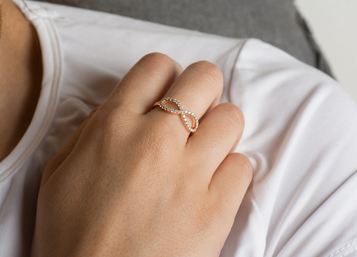Infinity Symbol Diamonds Ring