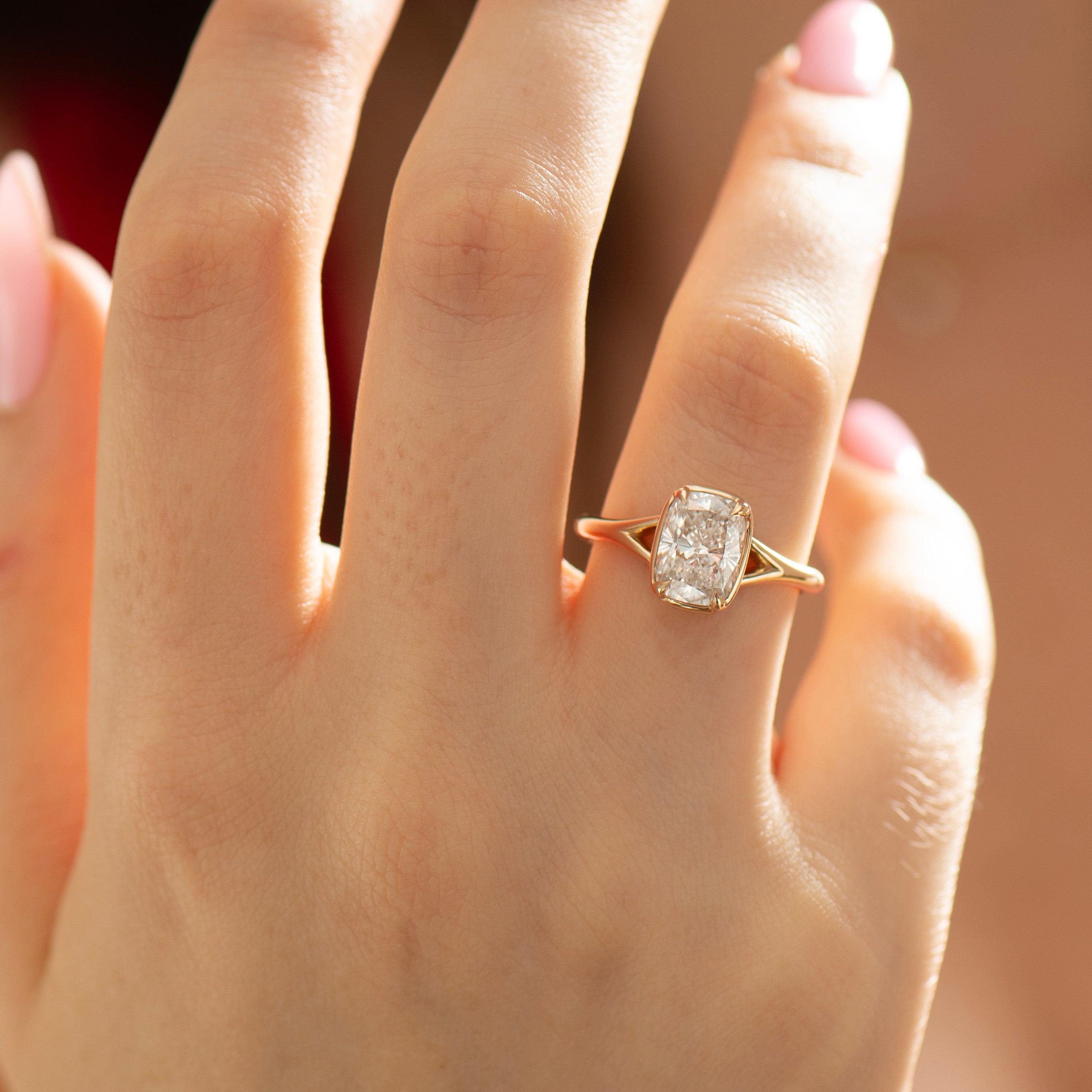 Split Shank Cushion Engagement Ring