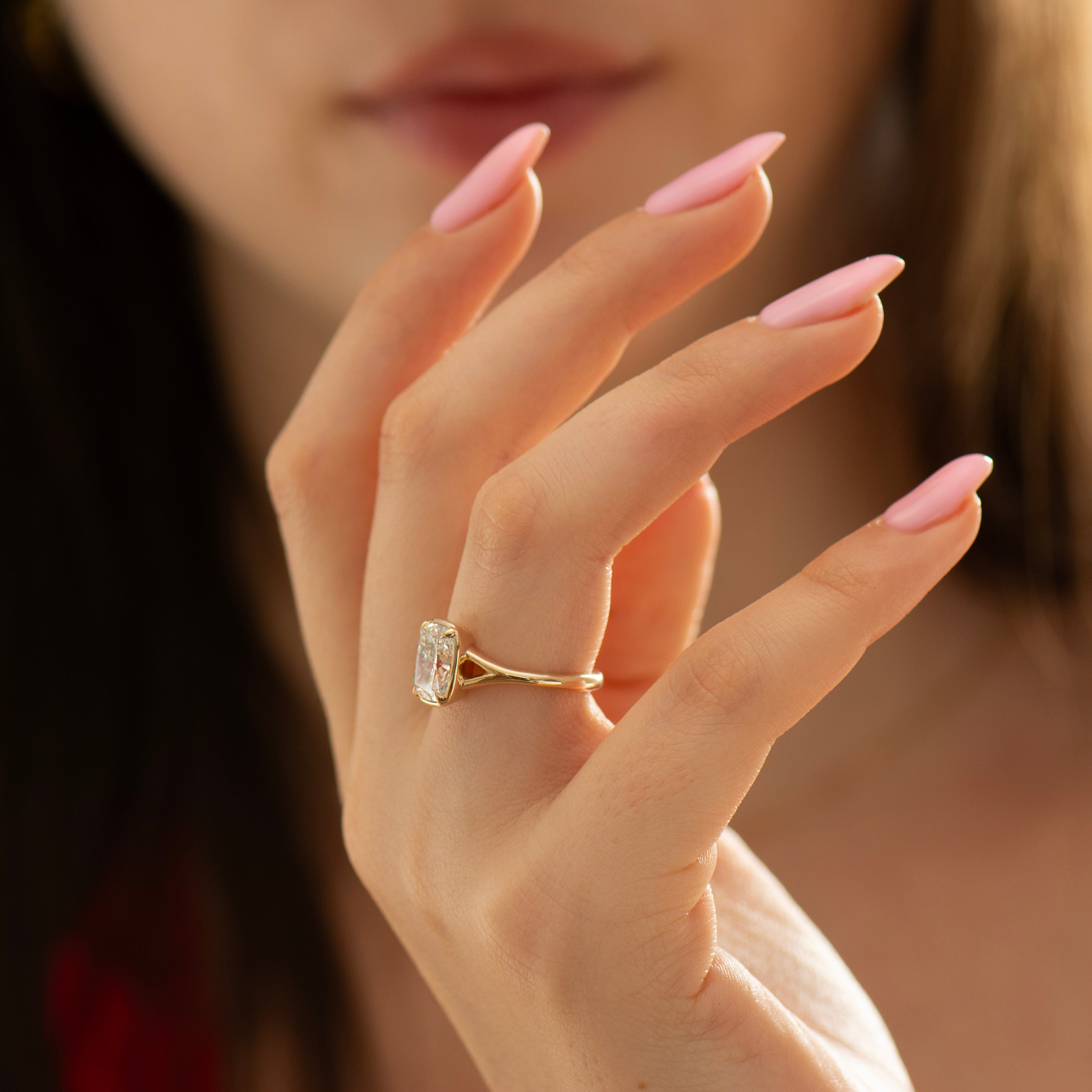 Split Shank Cushion Engagement Ring