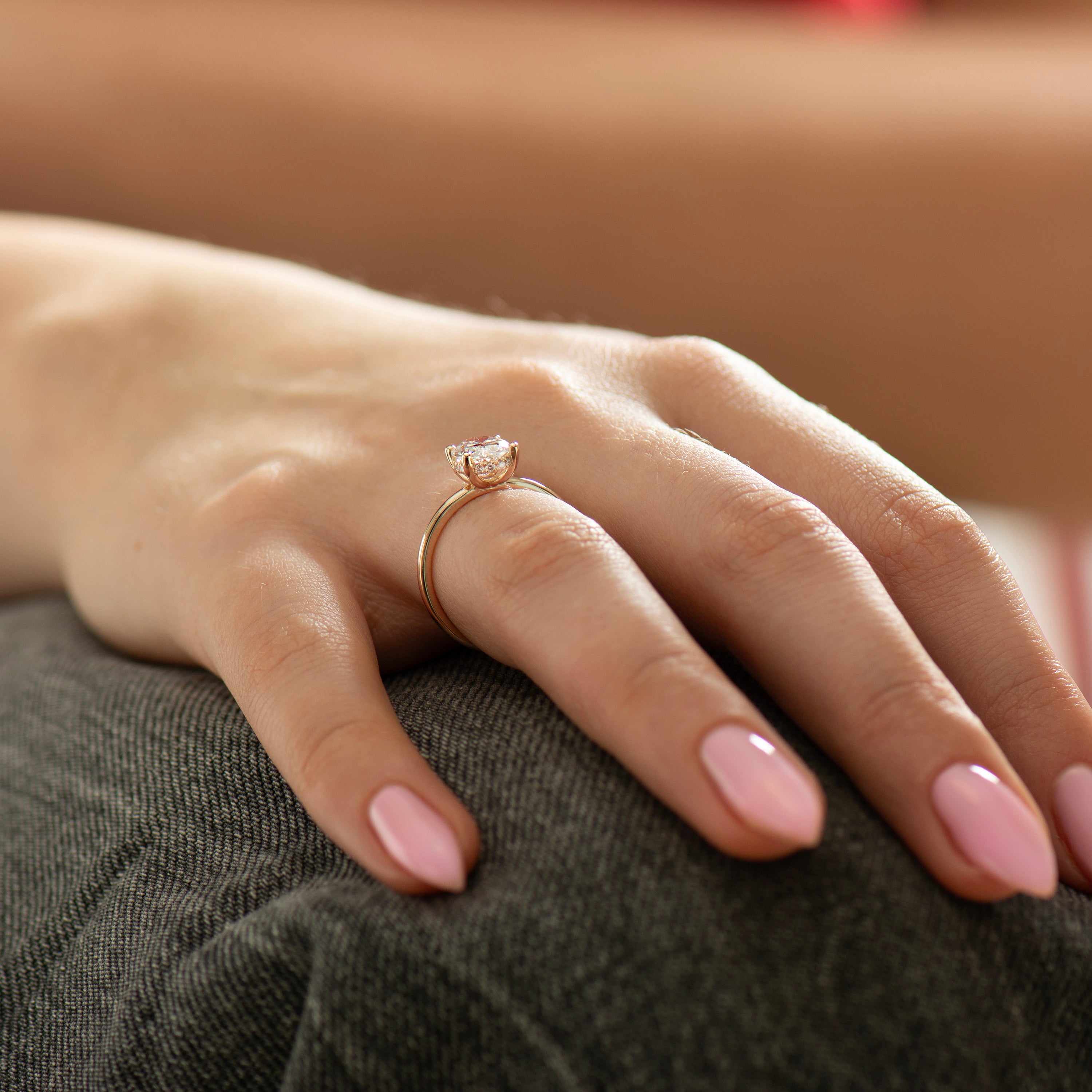 Hidden Halo Oval Engagement Ring
