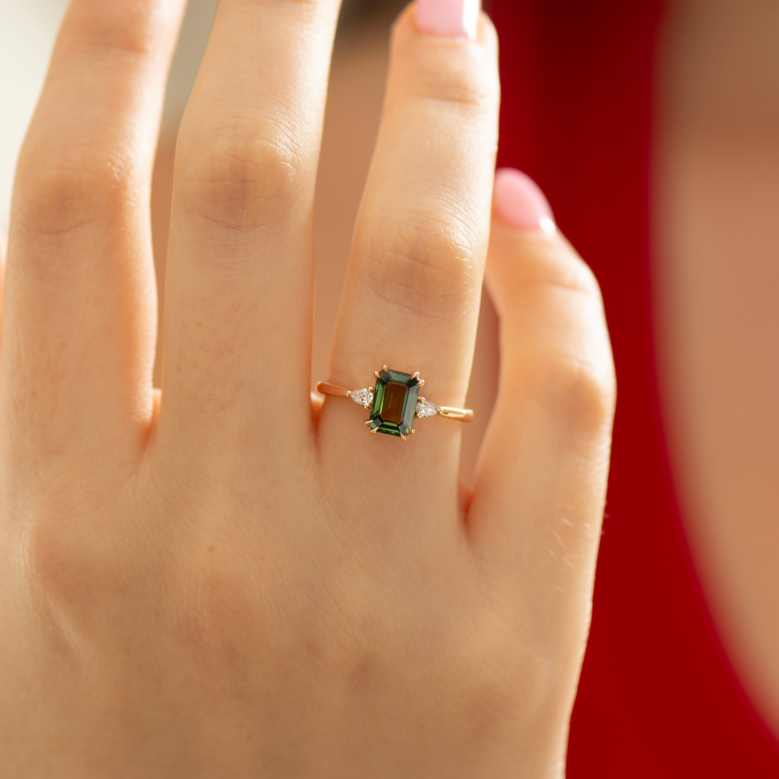 Emerald Green Sapphire Ring