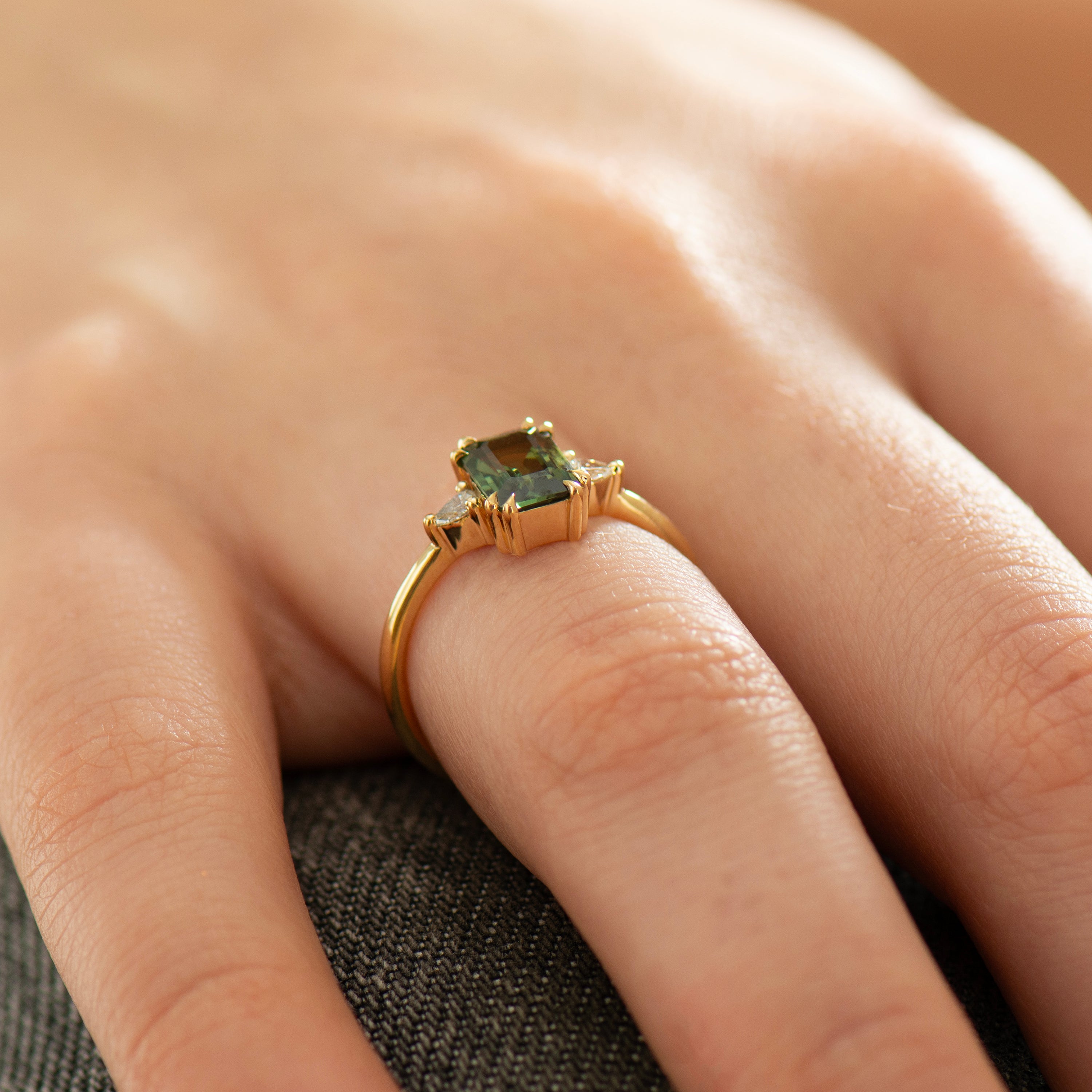 Emerald Green Sapphire Ring