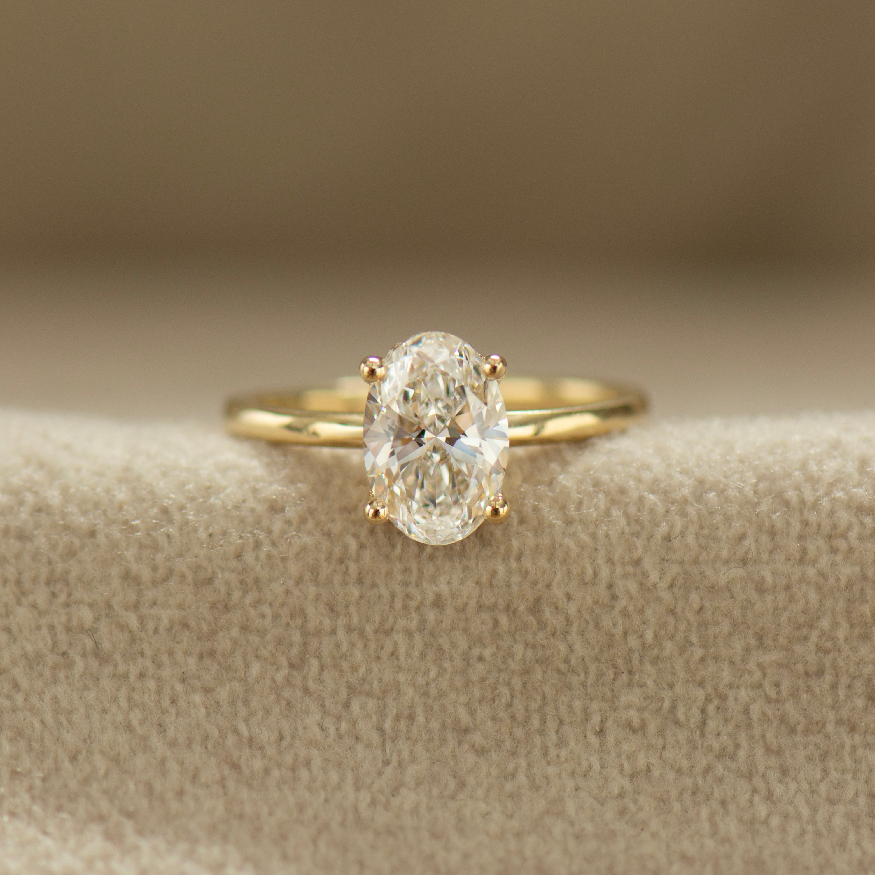 Hidden Halo Oval Engagement Ring