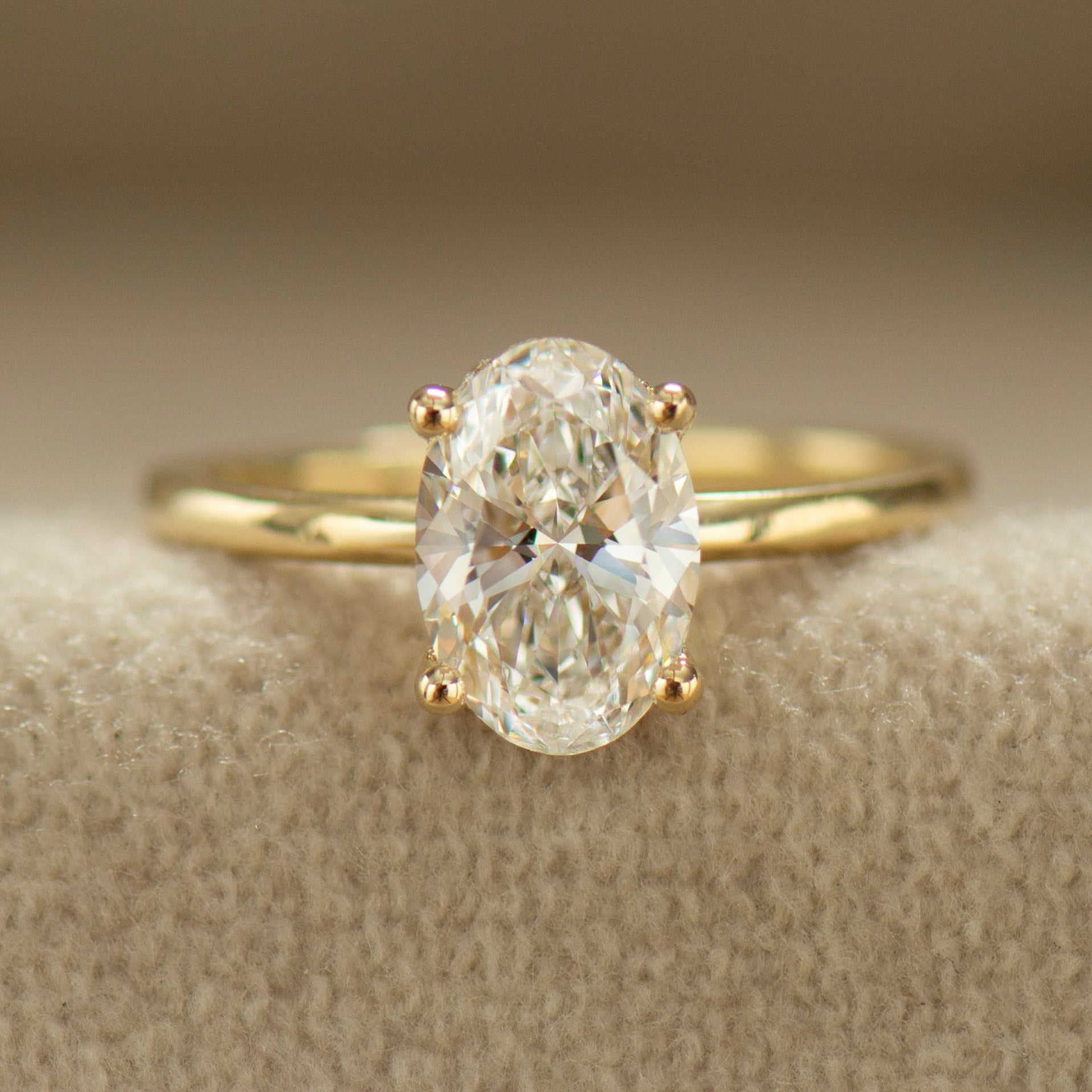 Hidden Halo Oval Engagement Ring