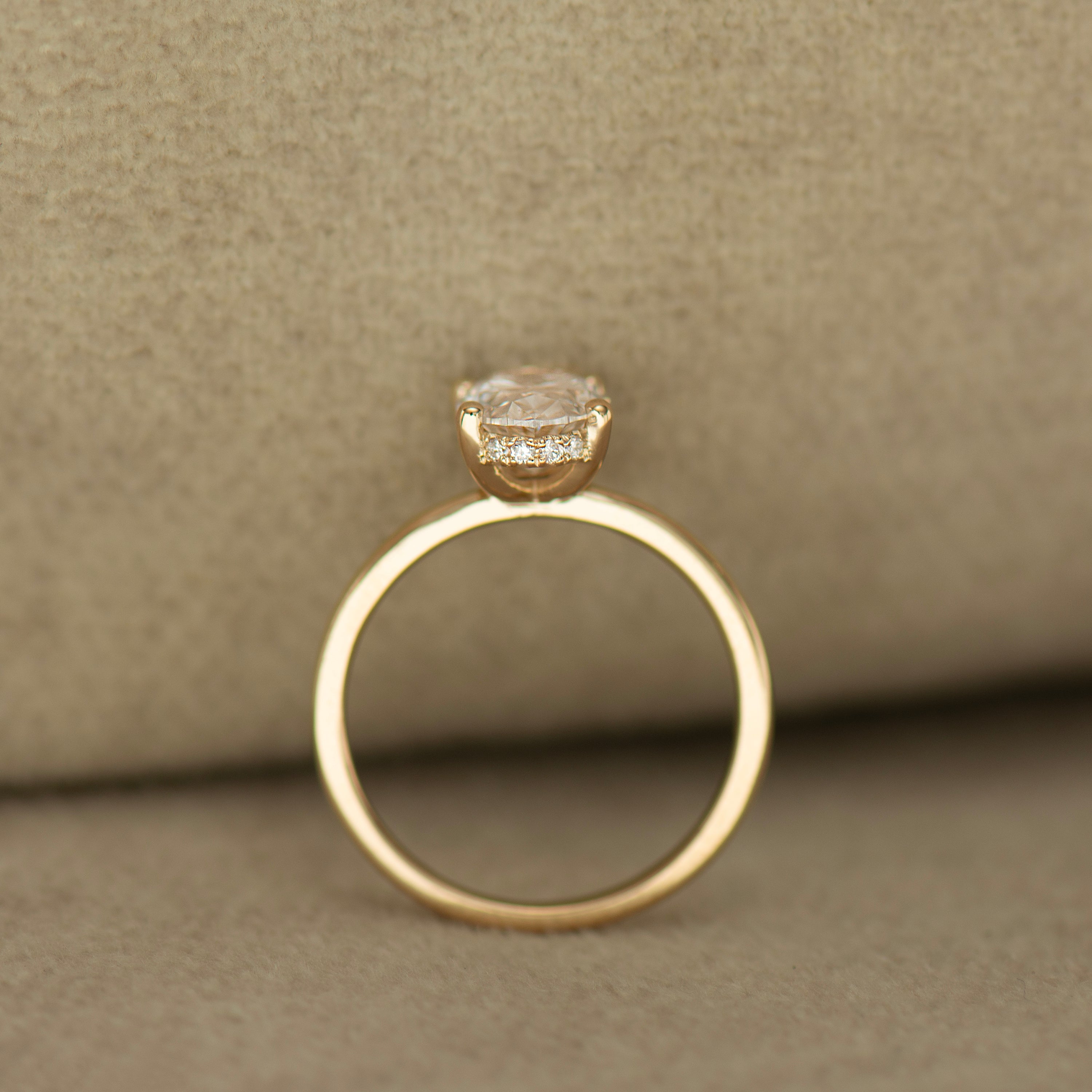 Hidden Halo Oval Engagement Ring