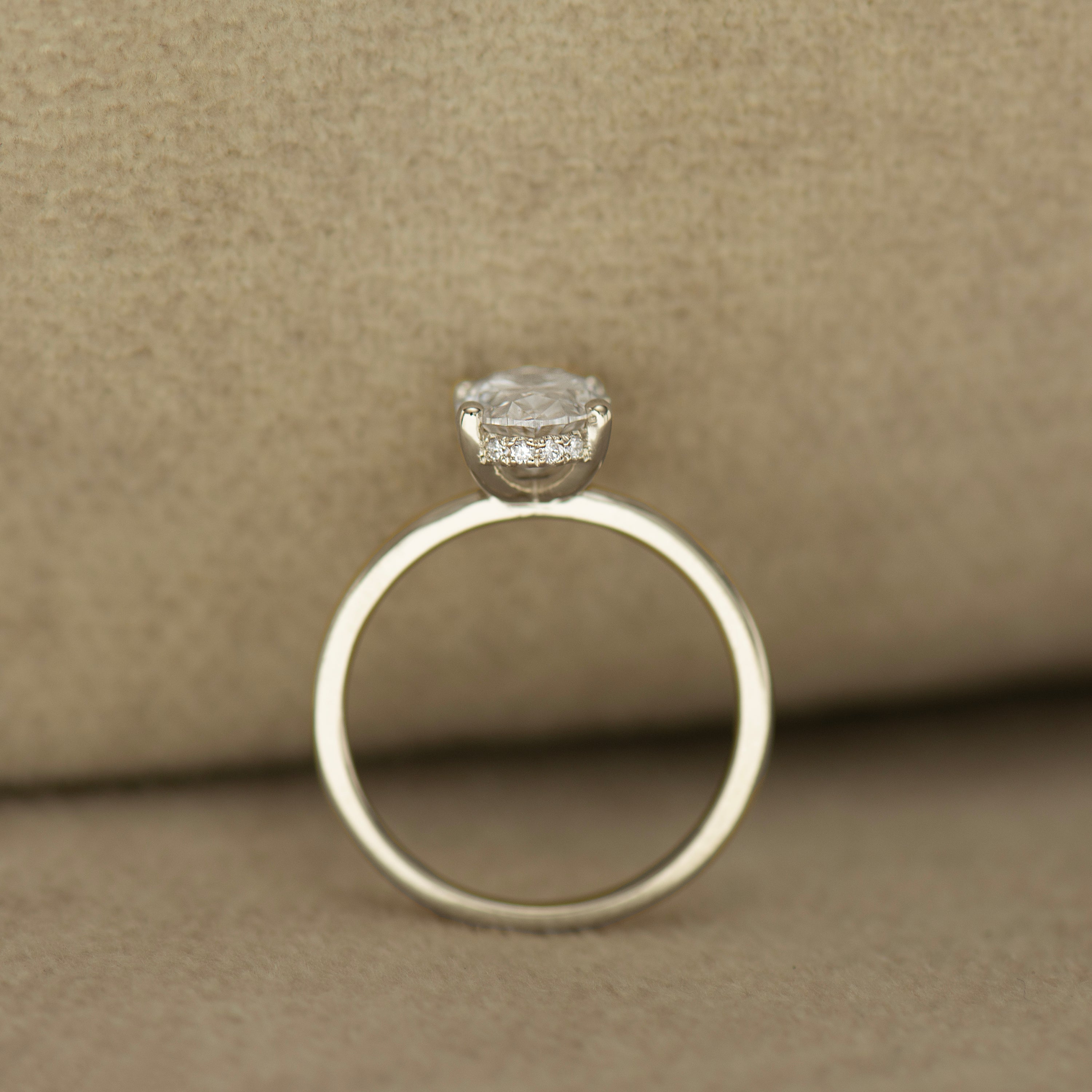 Hidden Halo Oval Engagement Ring