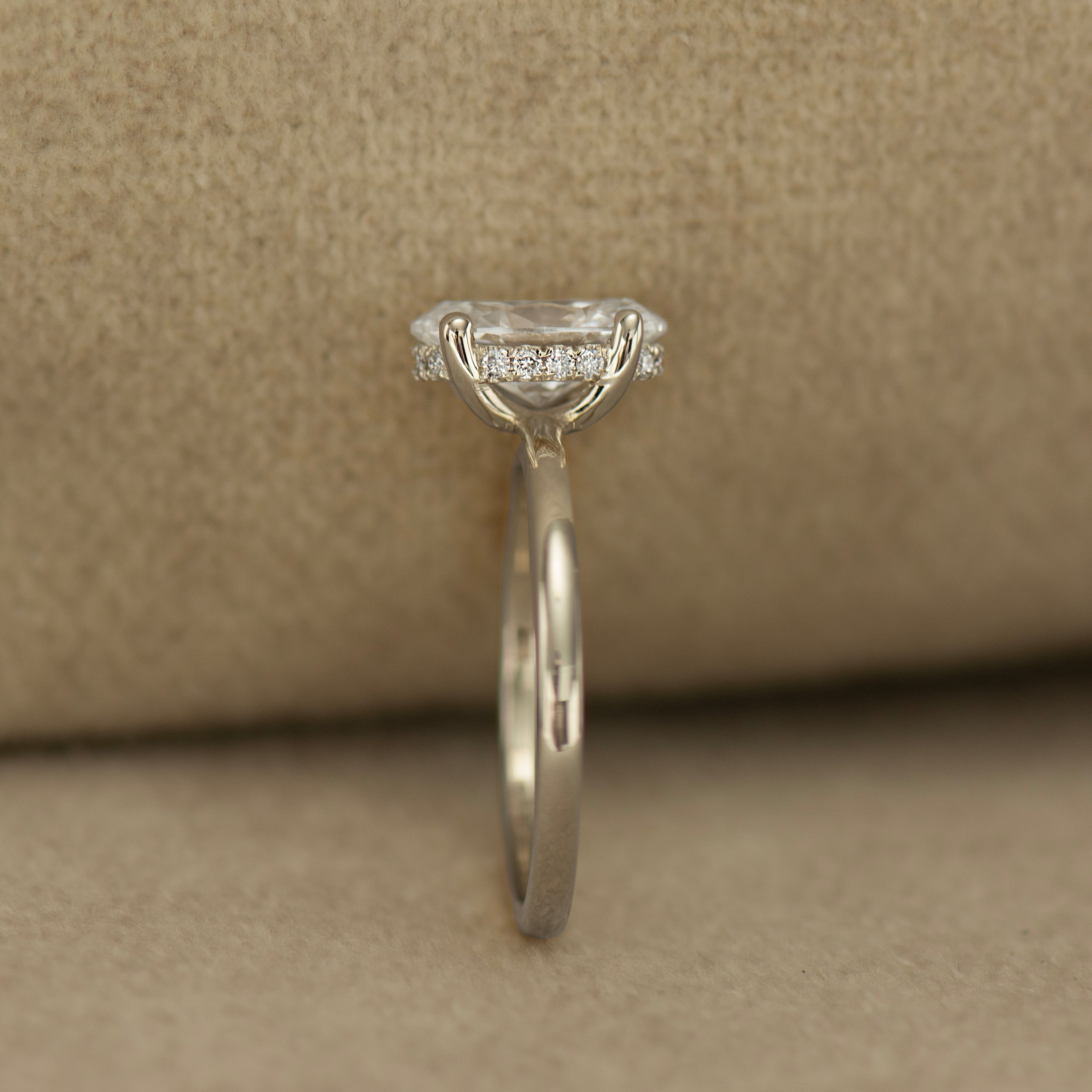 Hidden Halo Oval Engagement Ring