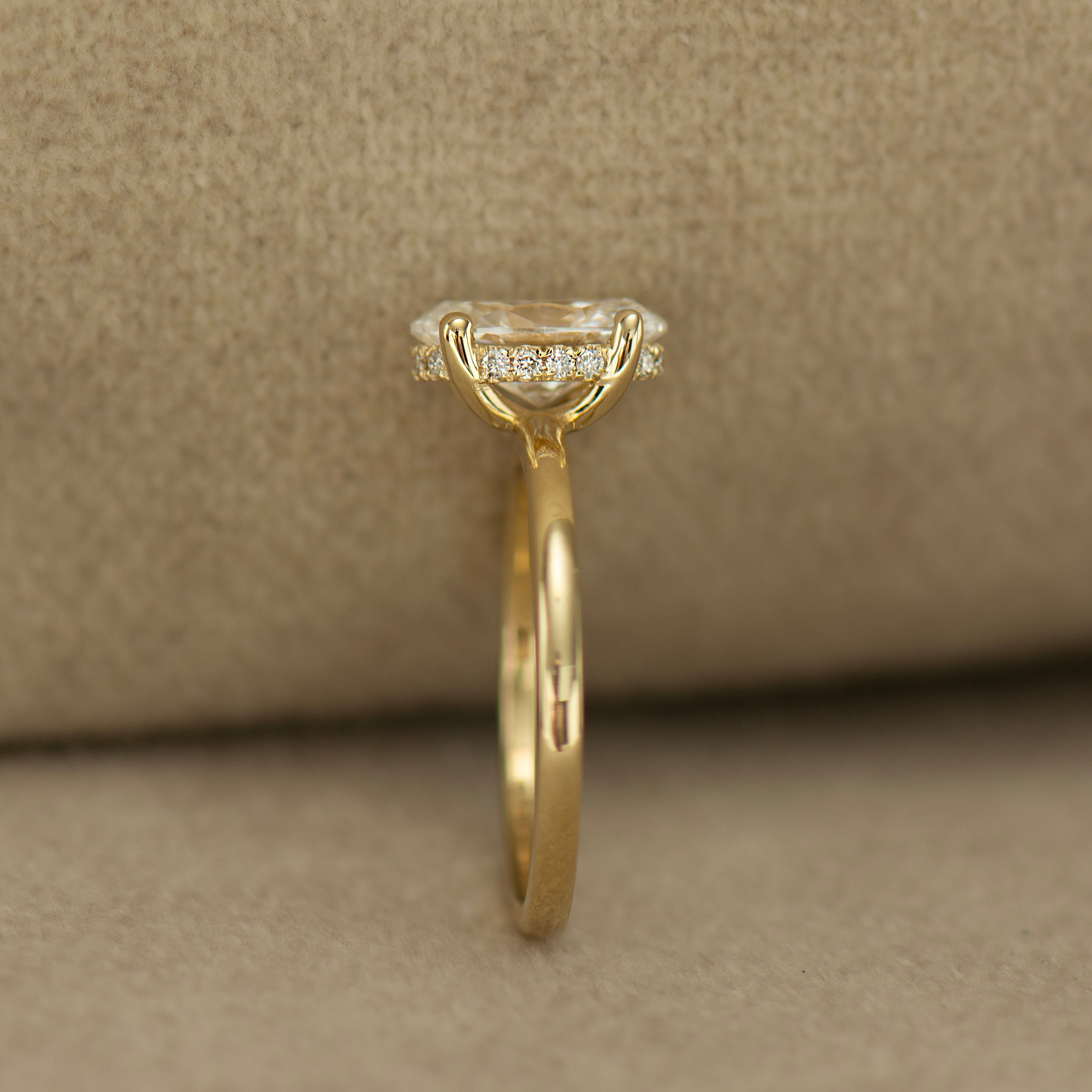 Hidden Halo Oval Engagement Ring