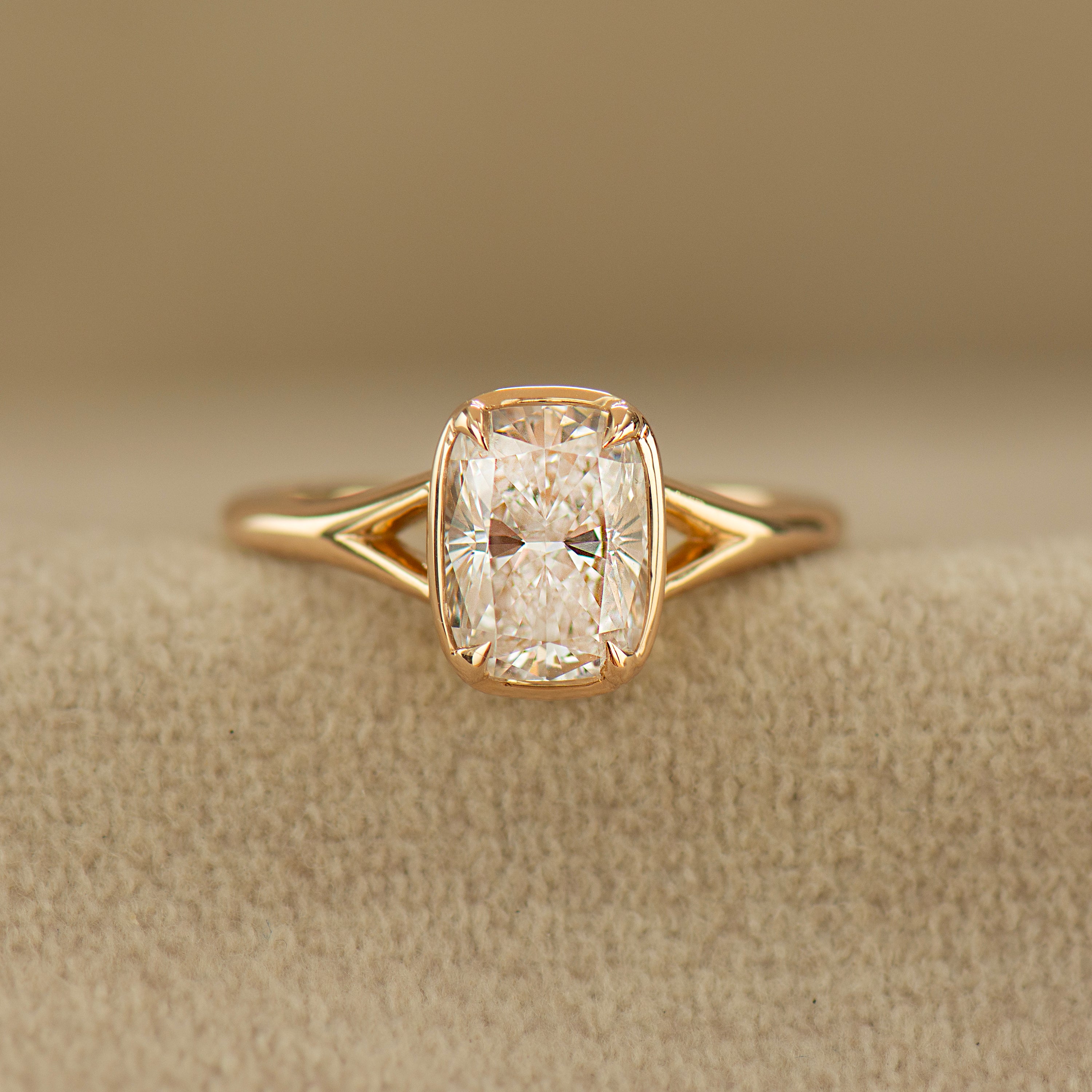 Split Shank Cushion Engagement Ring