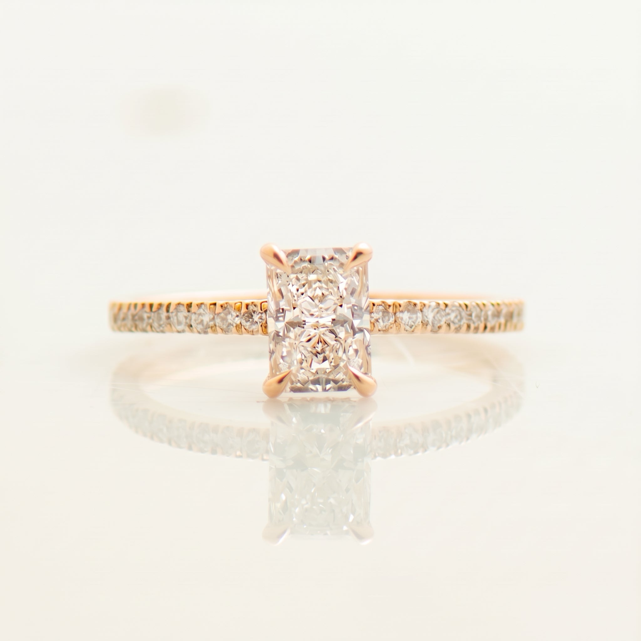 Hidden Halo Radiant Engagement Ring