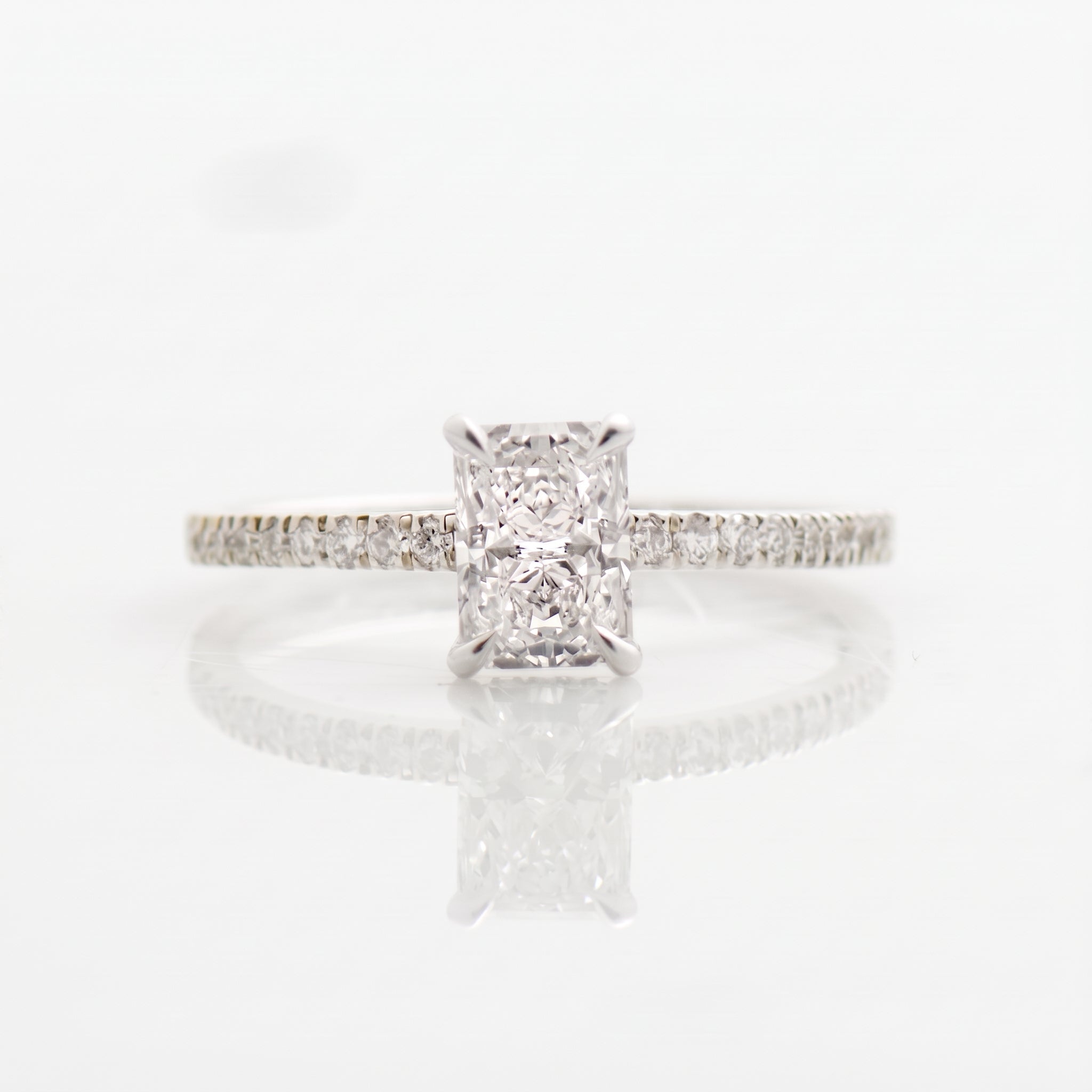 Hidden Halo Radiant Engagement Ring