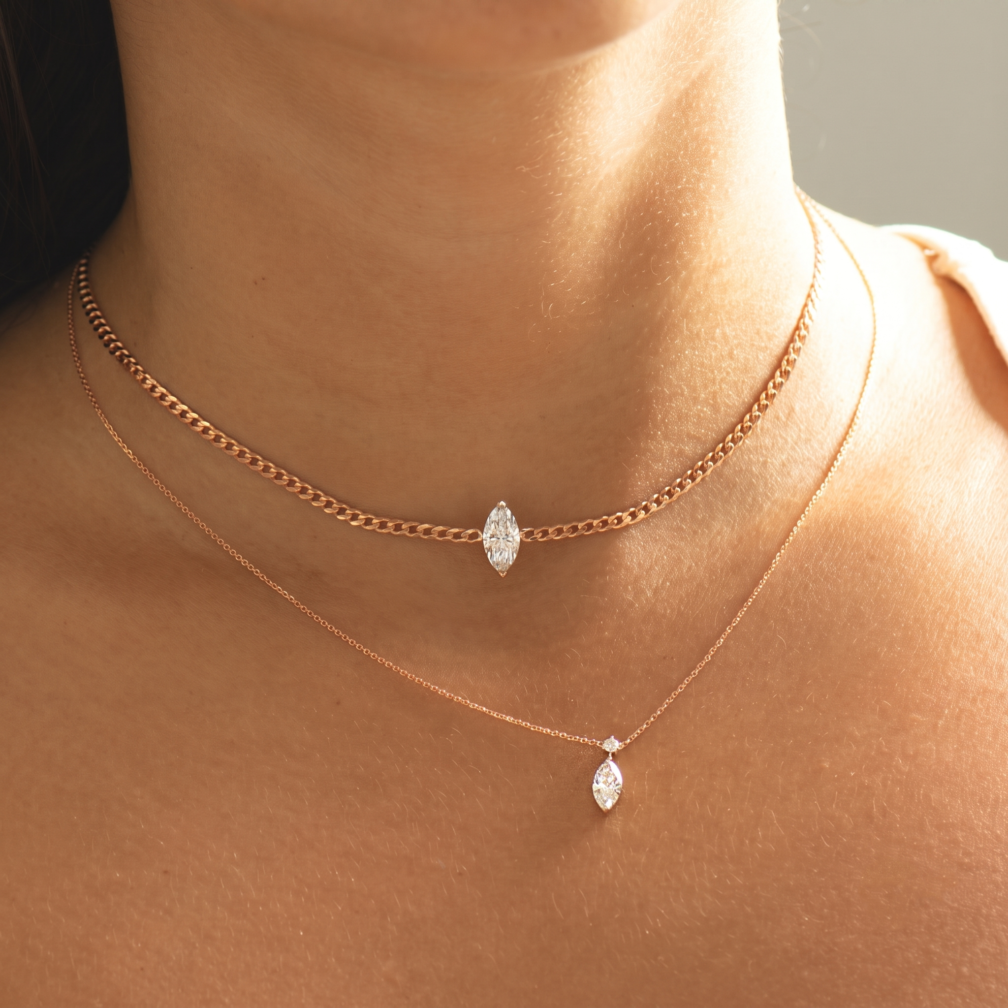 Marquise Lab Diamond Cuban Choker