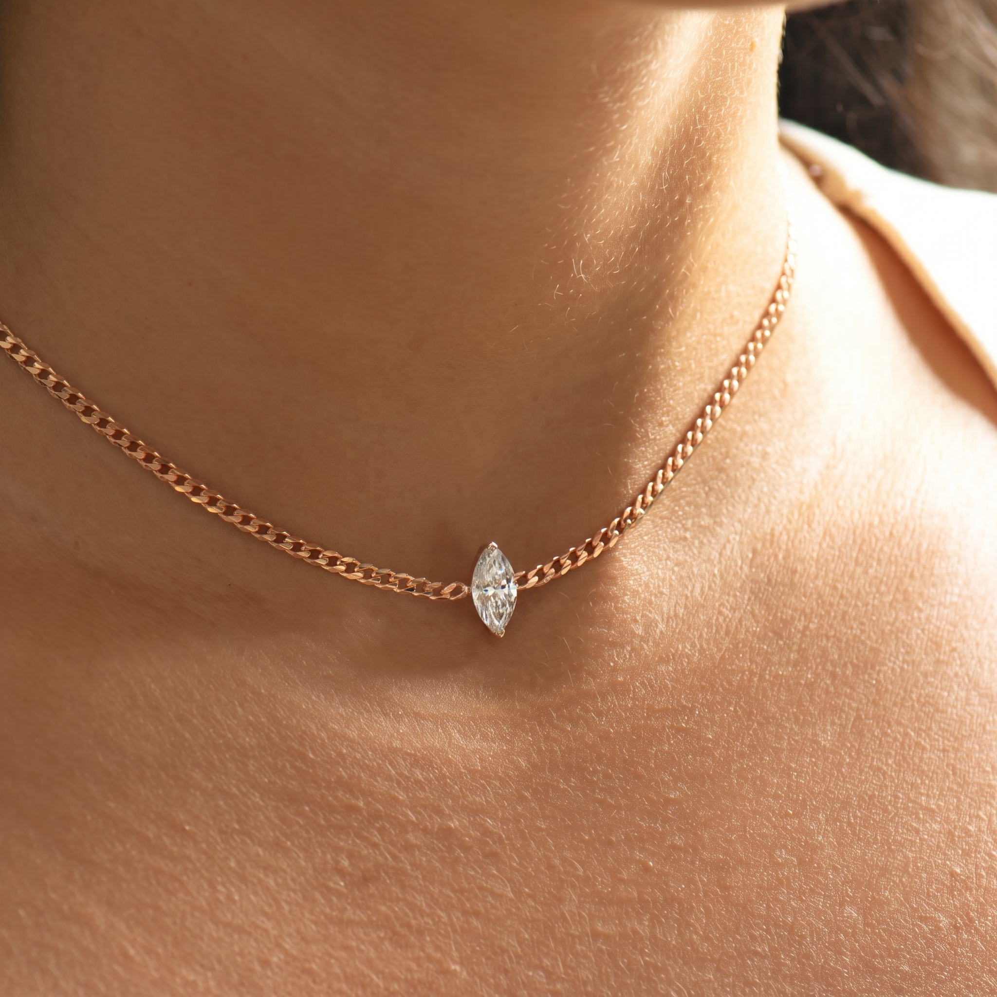 Marquise Lab Diamond Cuban Choker