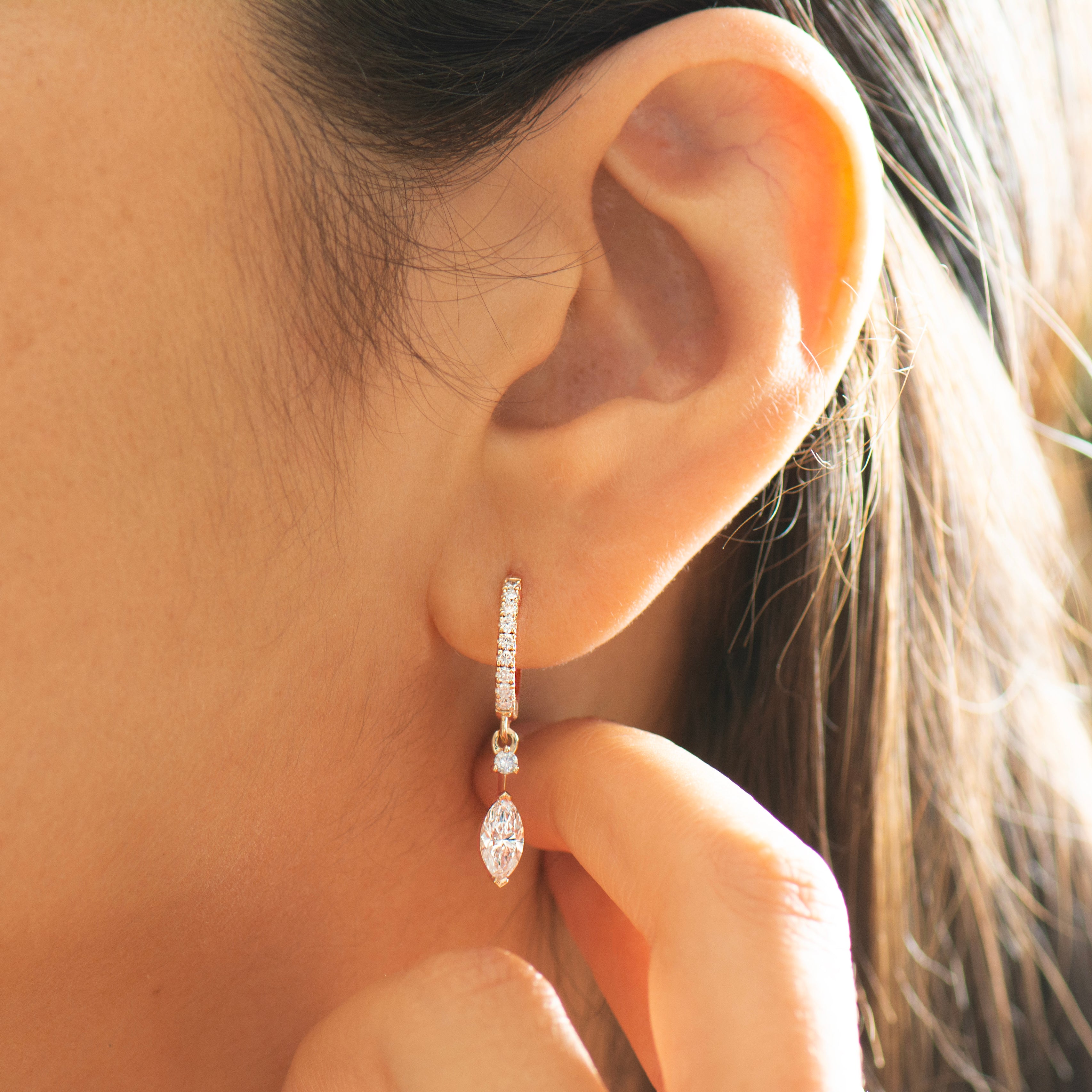 Marquise Diamond Drop Earrings