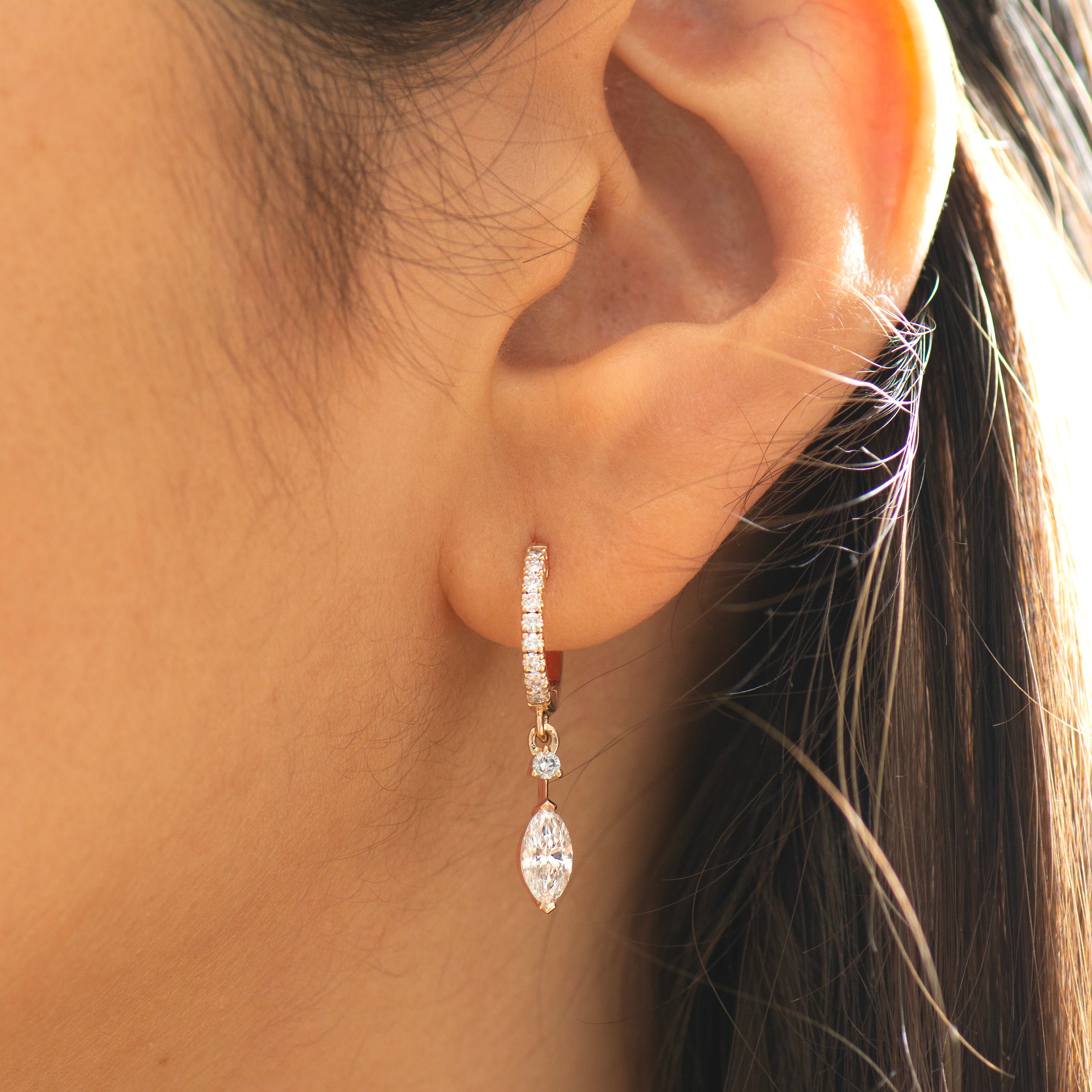 Marquise Diamond Drop Earrings