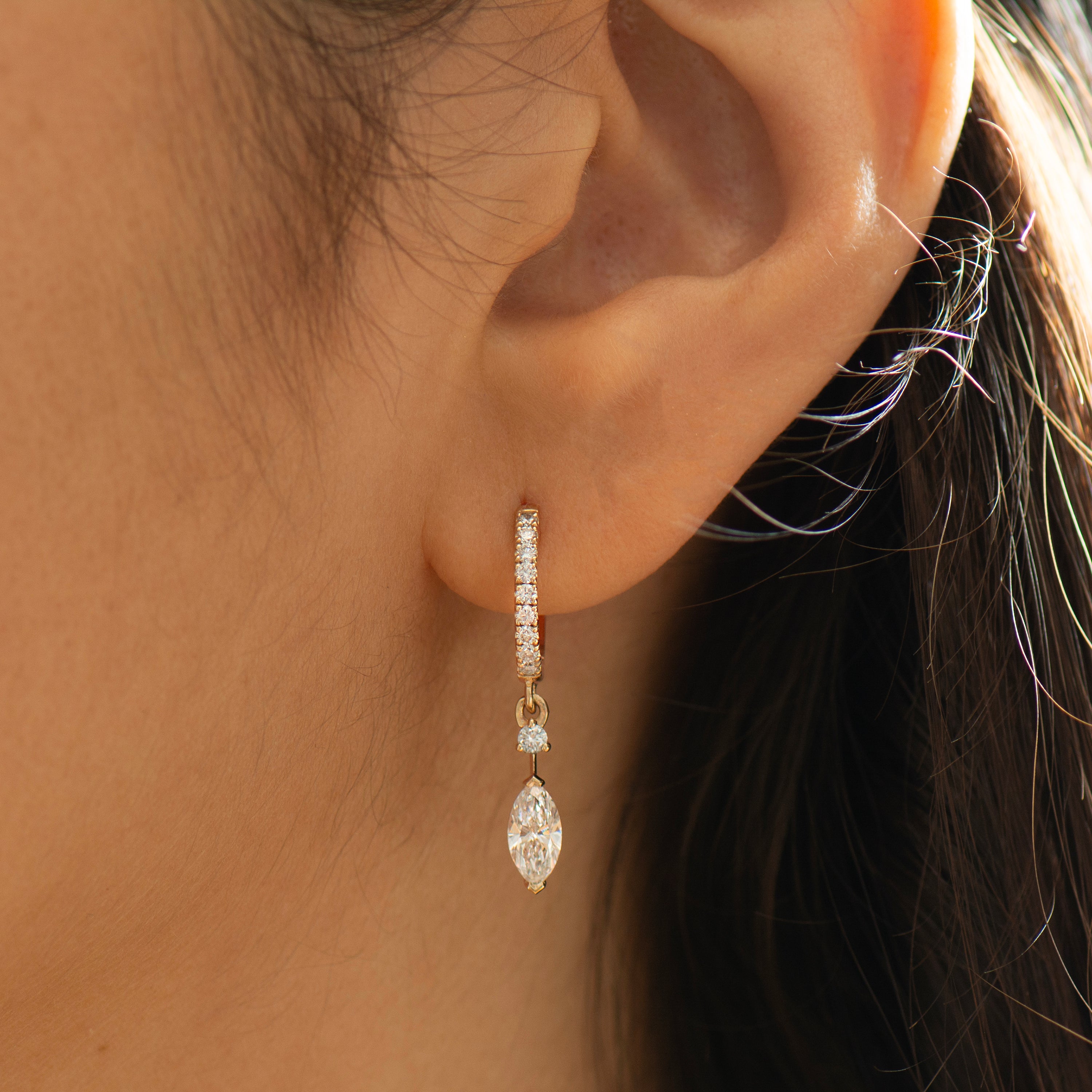 Marquise Diamond Drop Earrings
