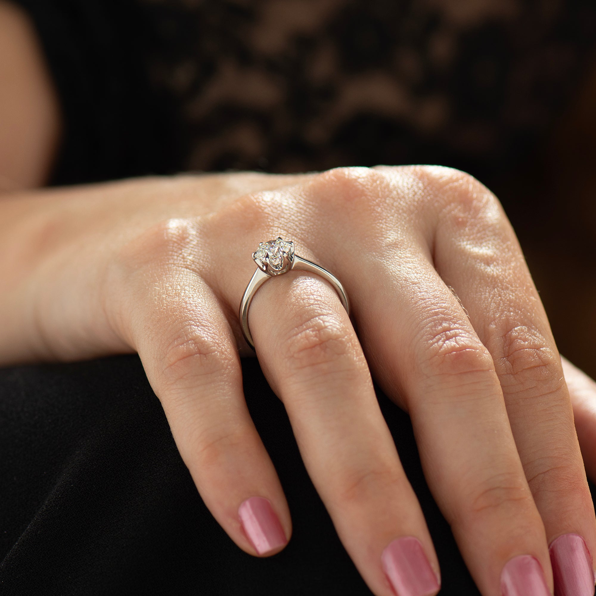 Tapered 6 Prongs Engagement Ring