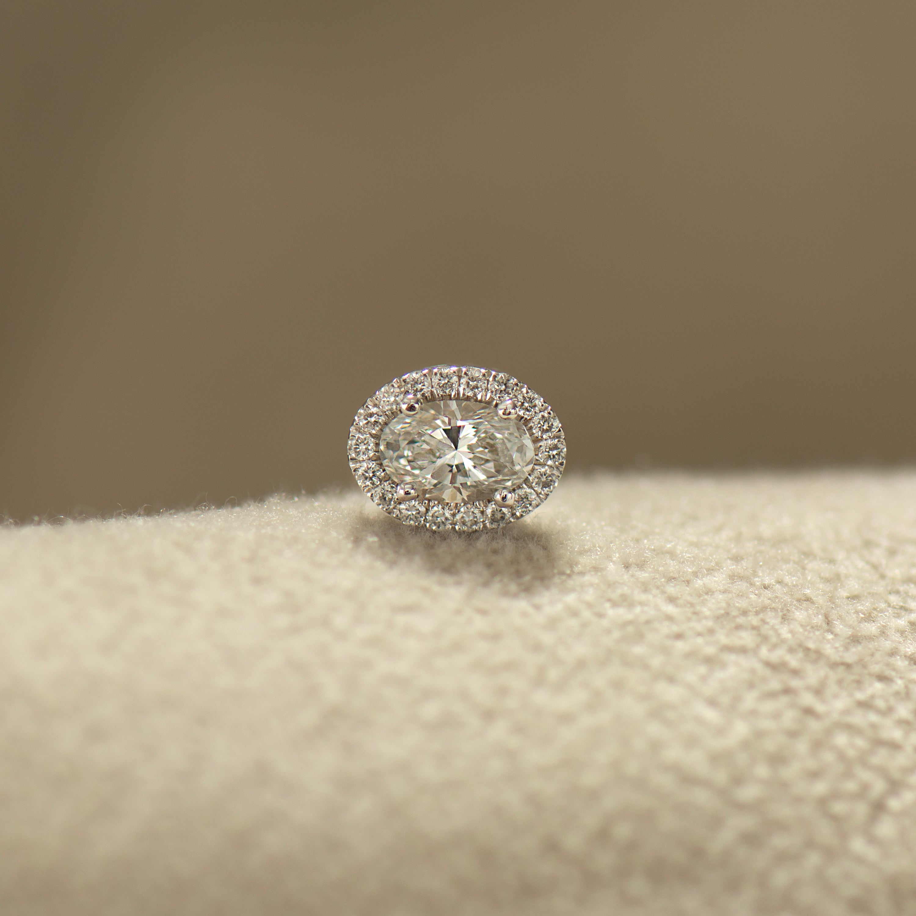 Oval Lab Diamond Halo Earrings