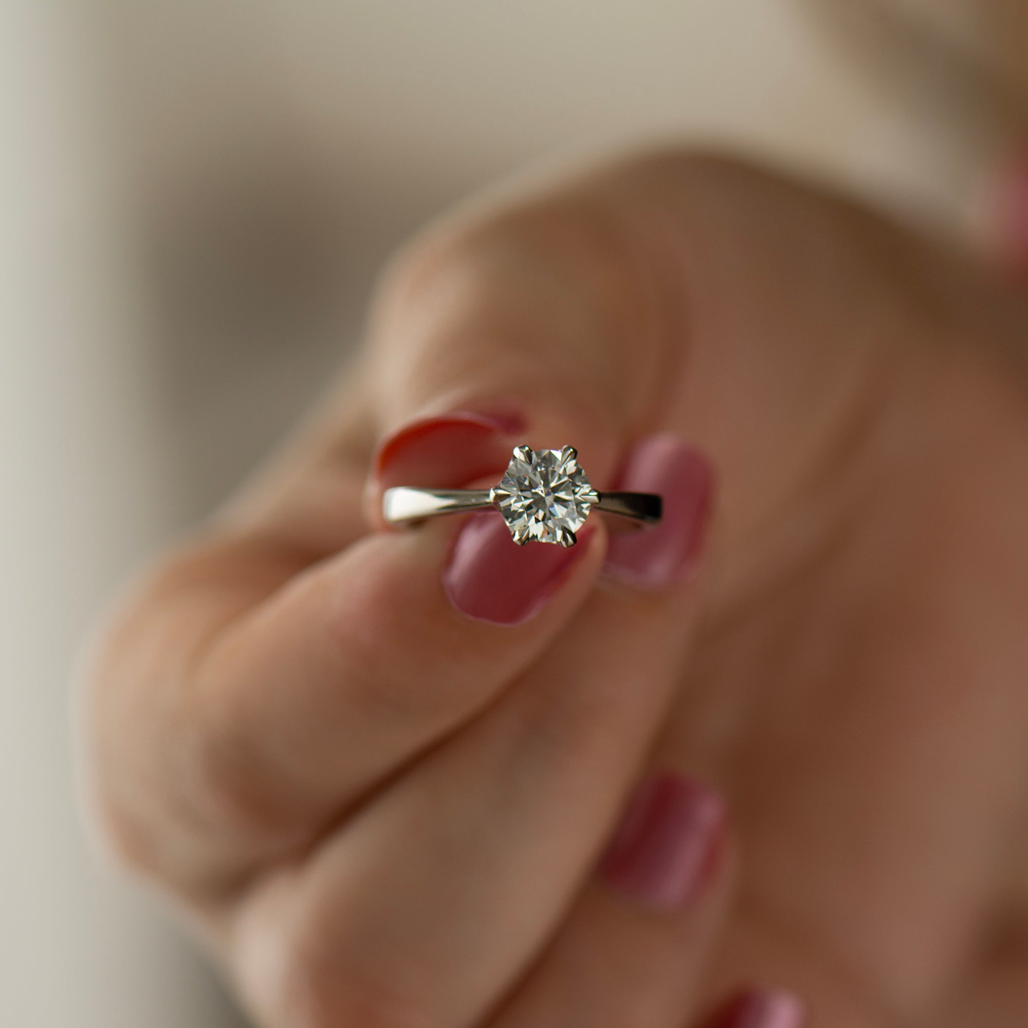 Tapered 6 Prongs Engagement Ring