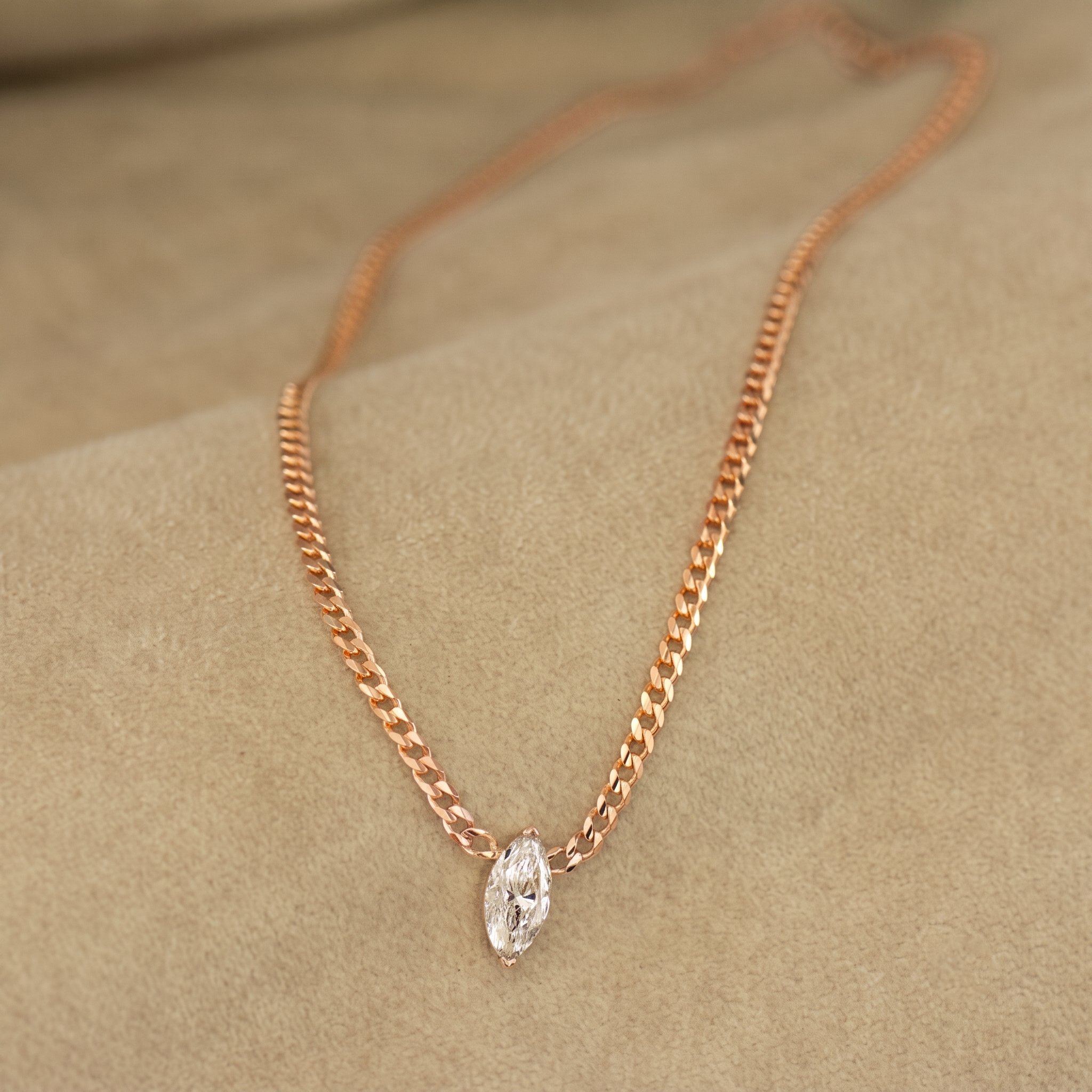 Marquise Lab Diamond Cuban Choker