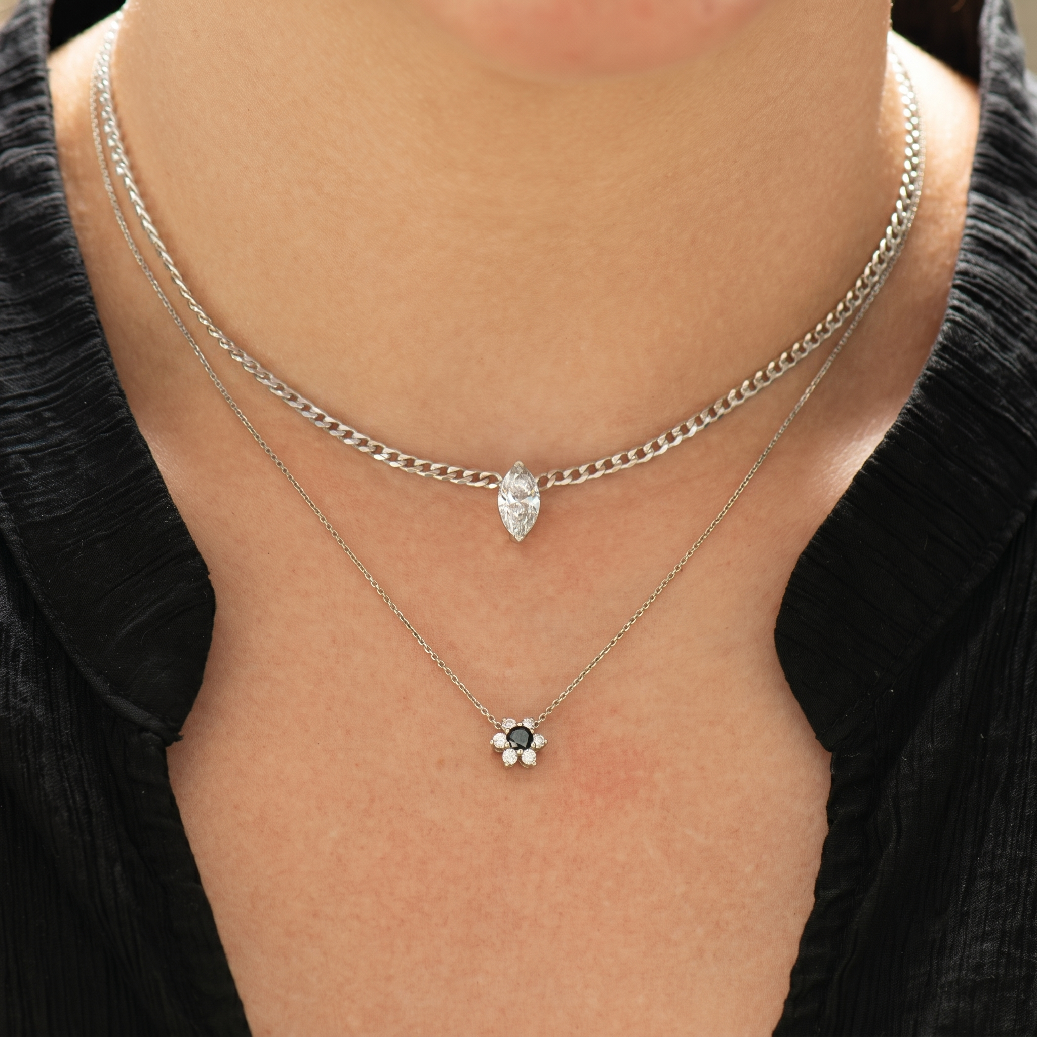 Marquise Lab Diamond Cuban Choker