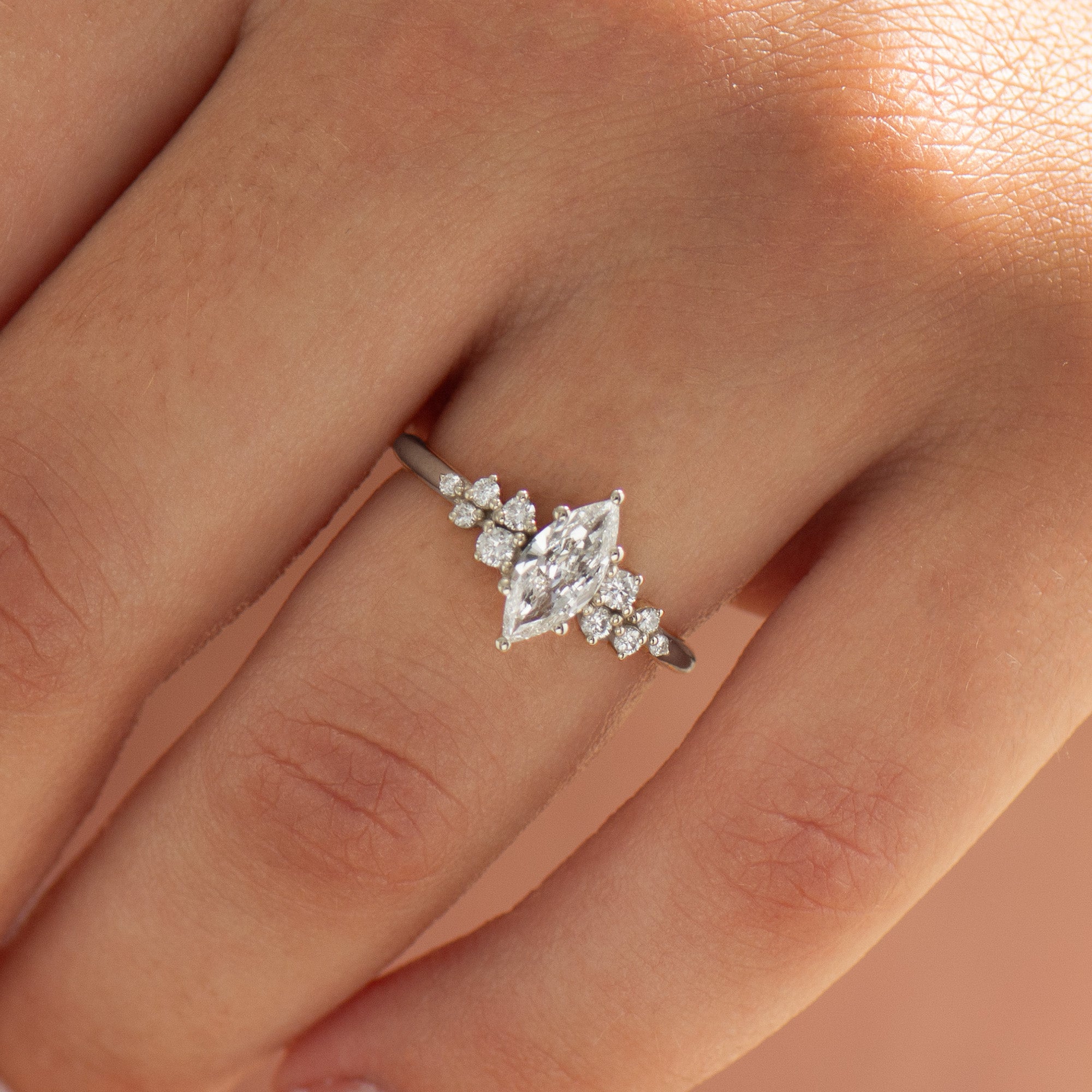 Marquise Cluster Engagement Ring