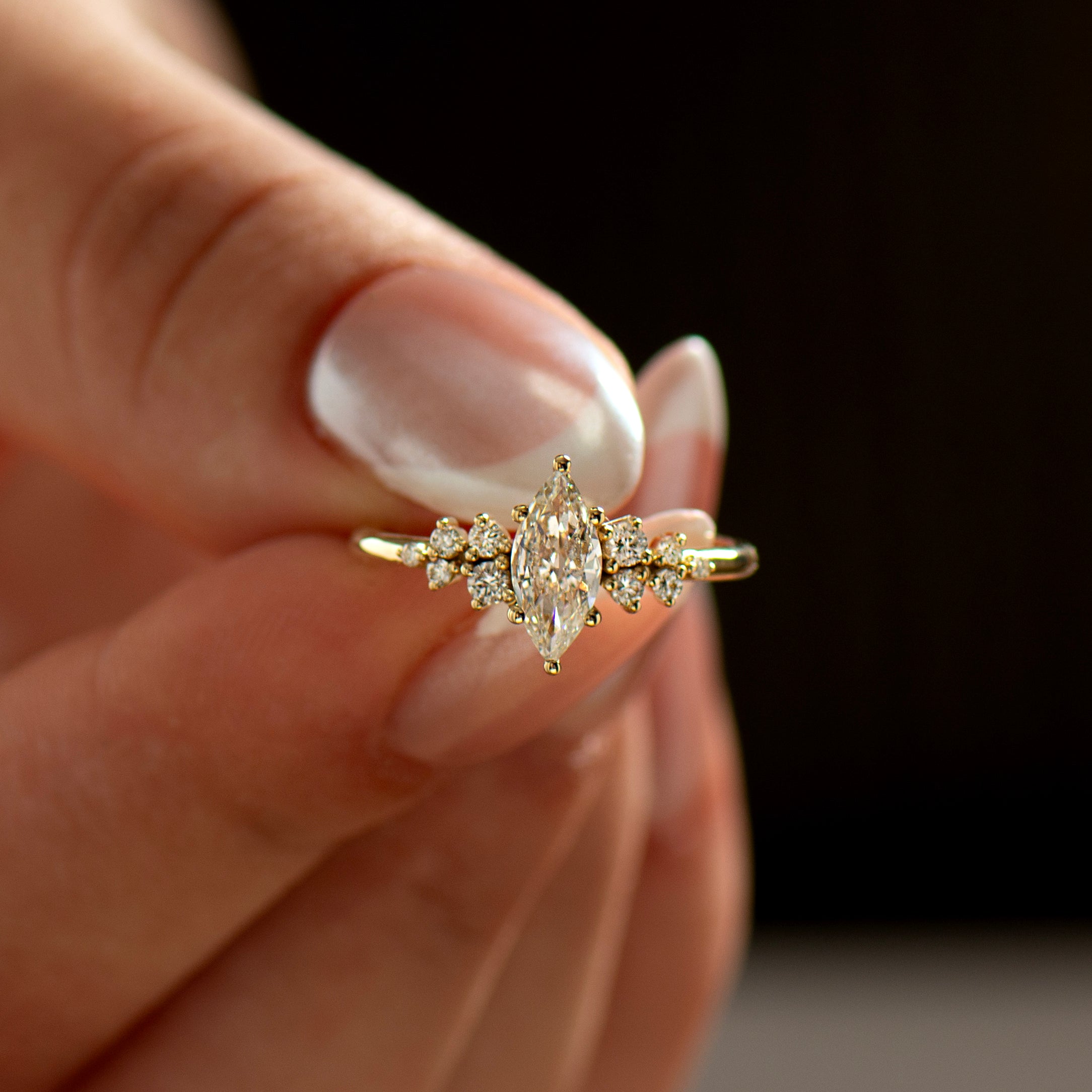 Marquise Cluster Engagement Ring