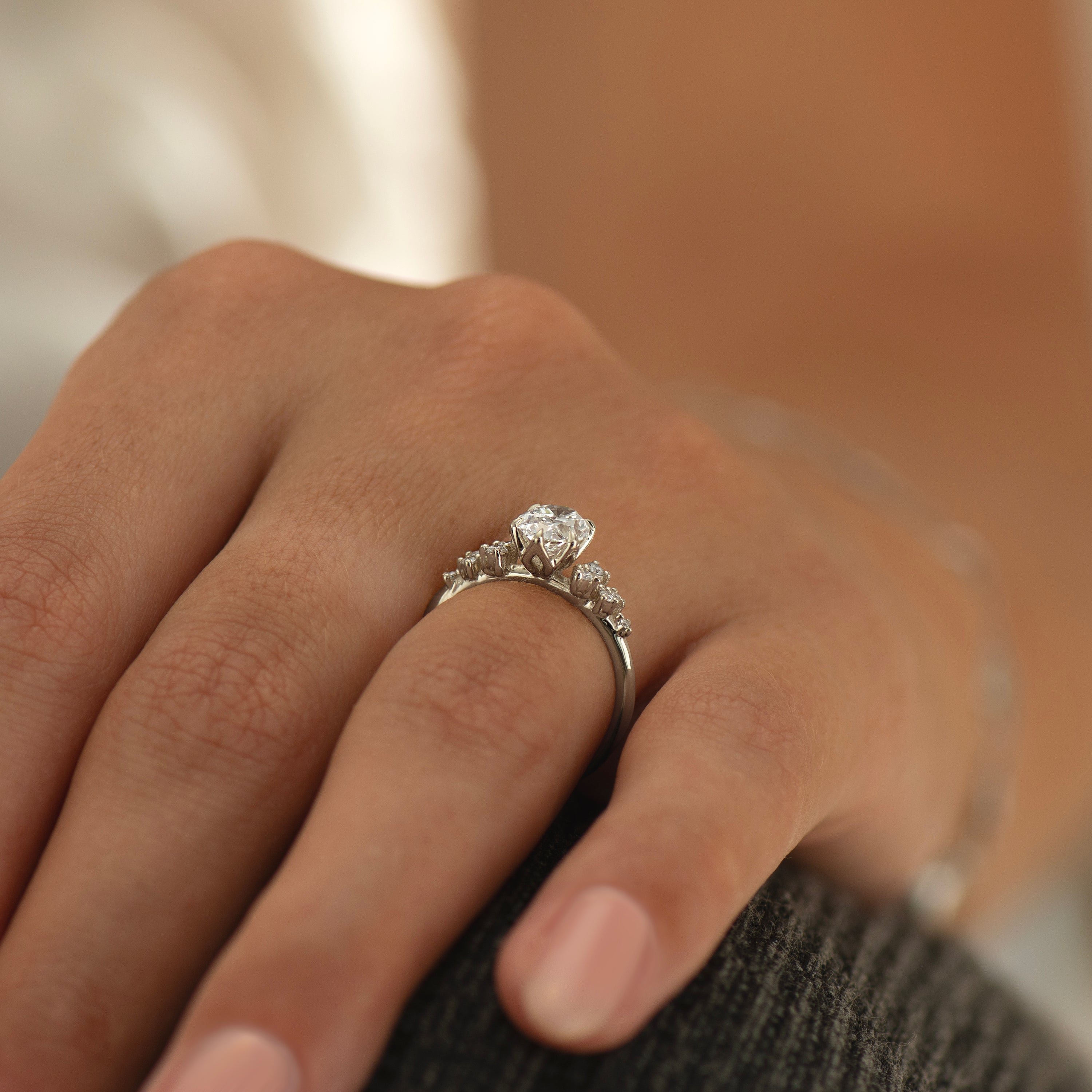 Bloom Lab Oval Cluster Engagement Ring